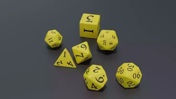 RPG dice asset Yellow