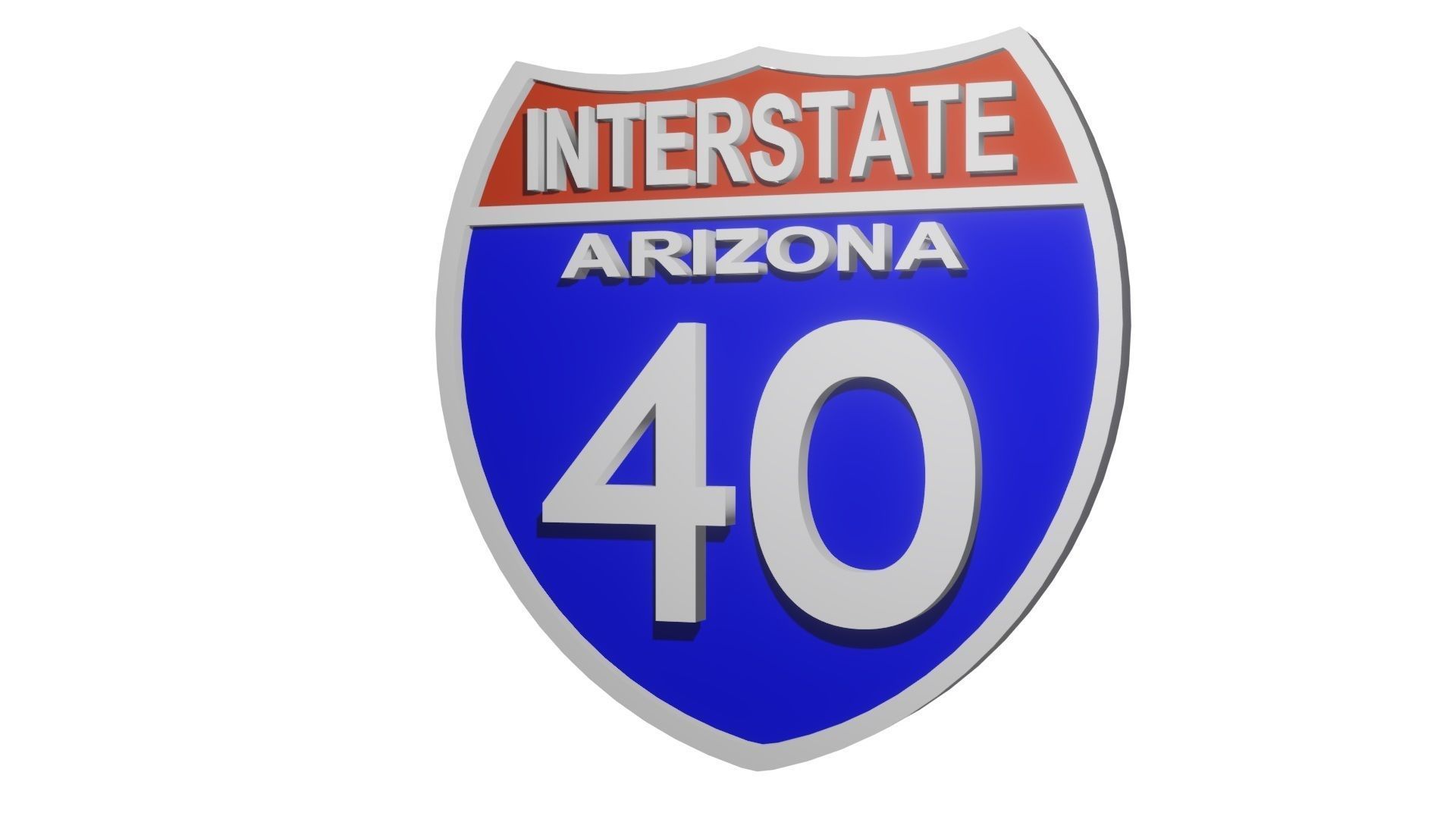 Sign Arizona Interstate 40 3D model_3