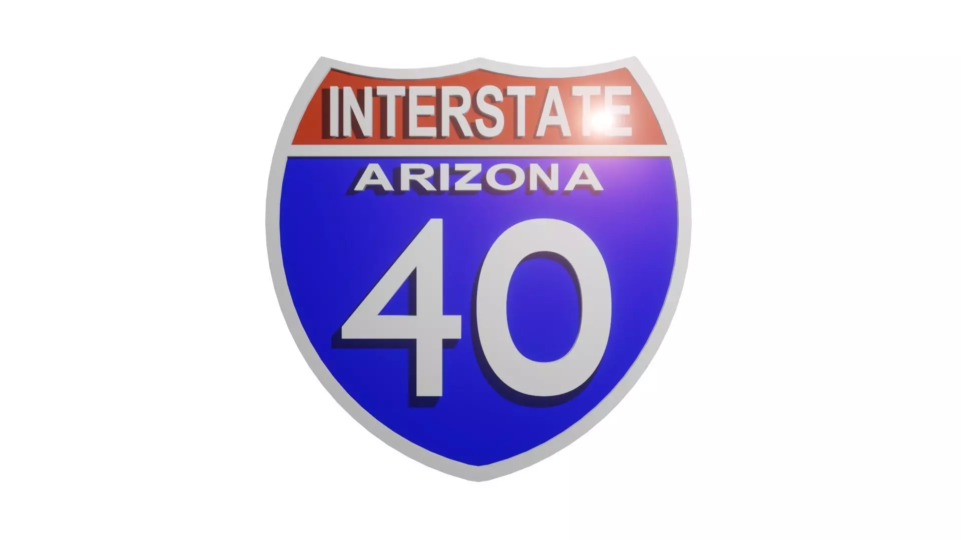 Sign Arizona Interstate 40 3D model_0