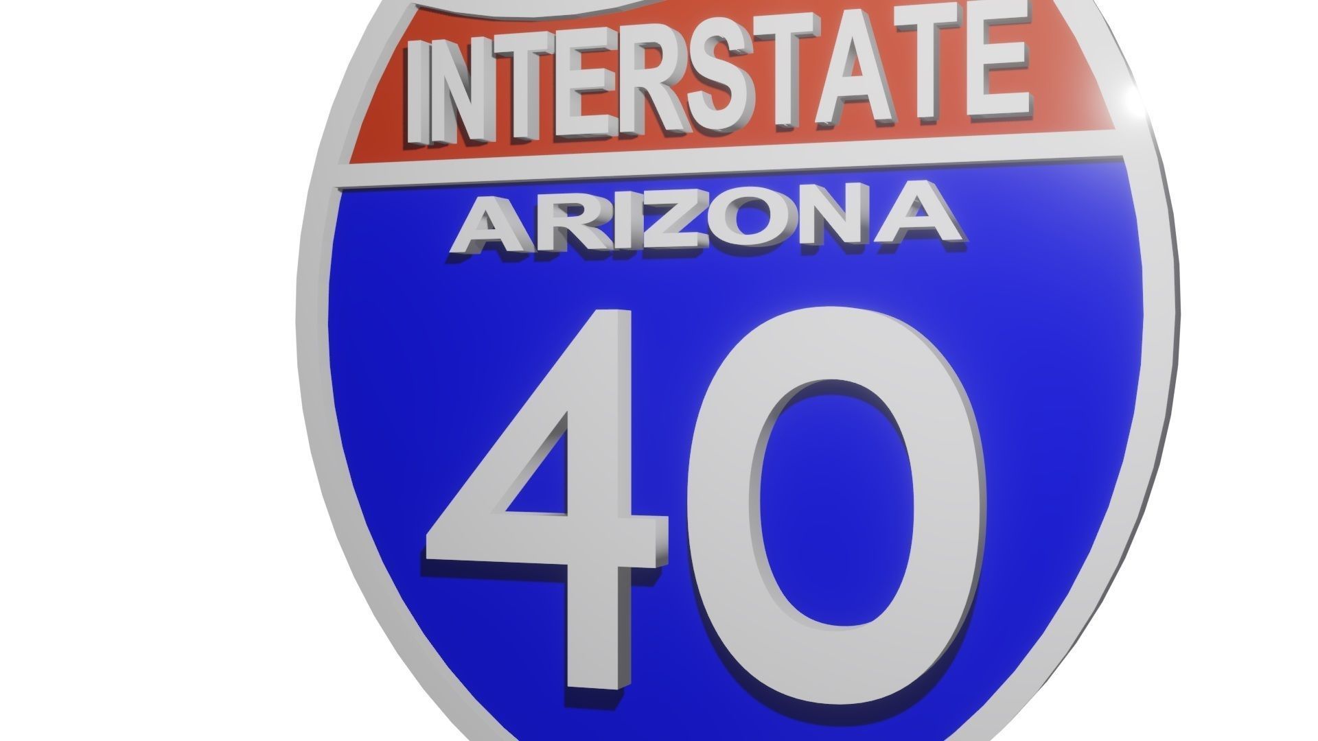 Sign Arizona Interstate 40 3D model_4