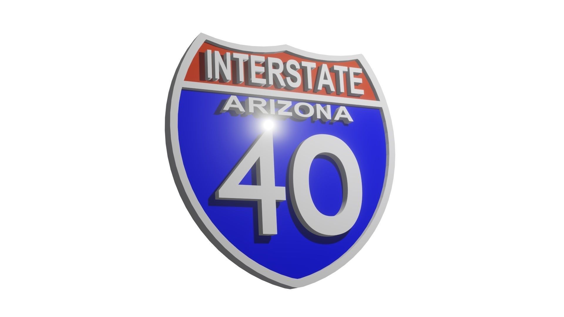 Sign Arizona Interstate 40 3D model_2