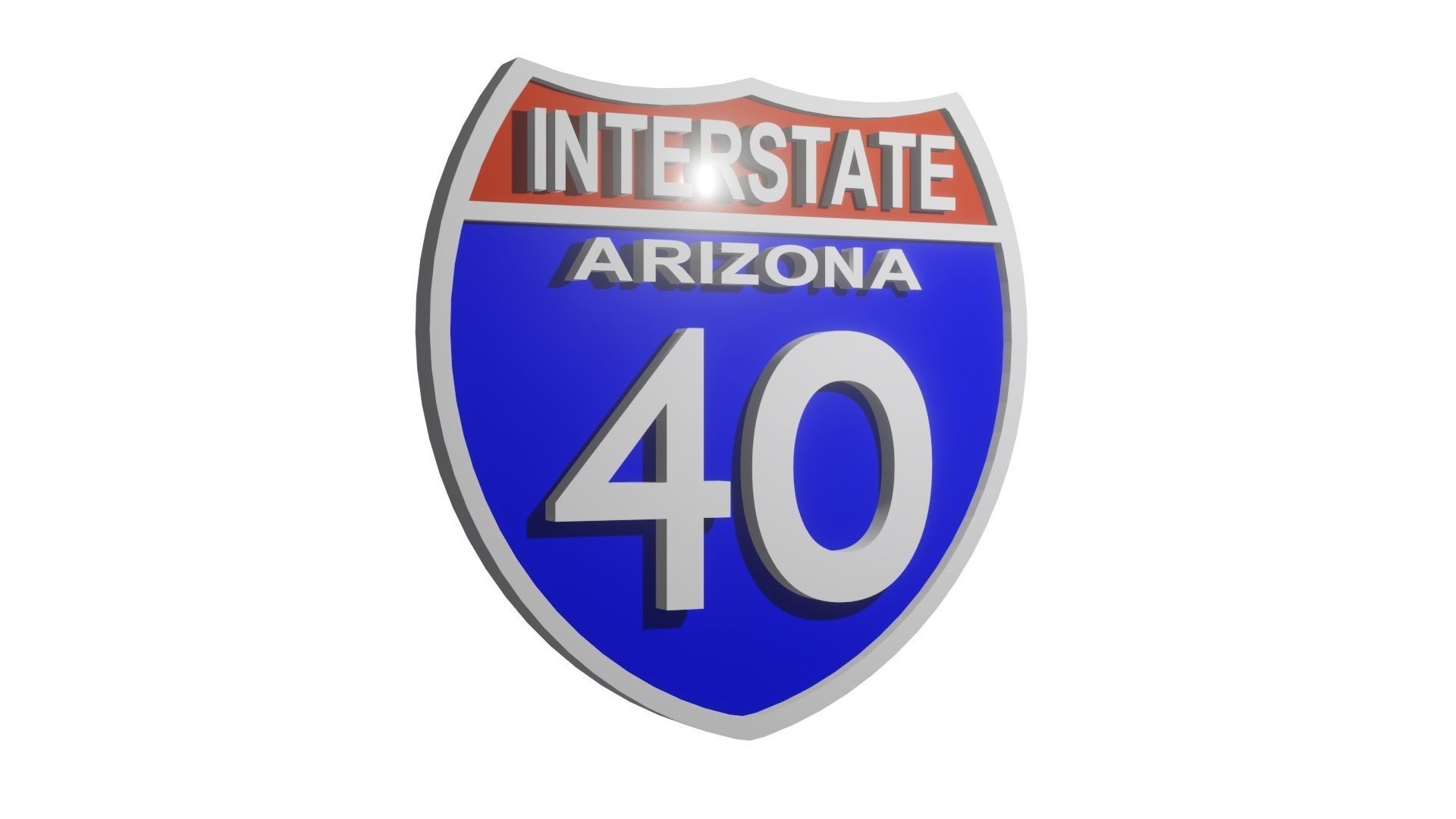 Sign Arizona Interstate 40 3D model_1