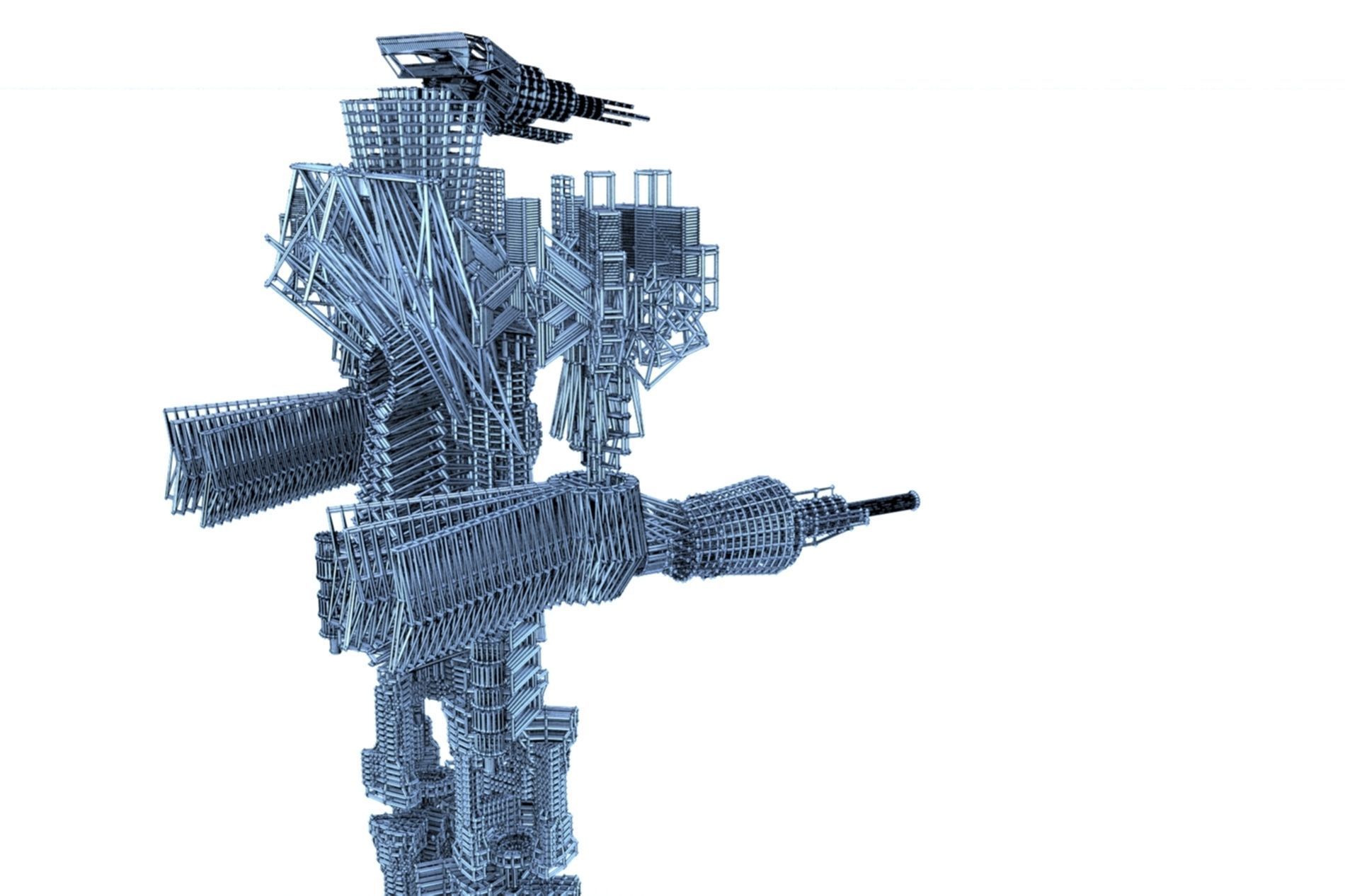 Robot Cyborg SciFi Game Character 3D model_21