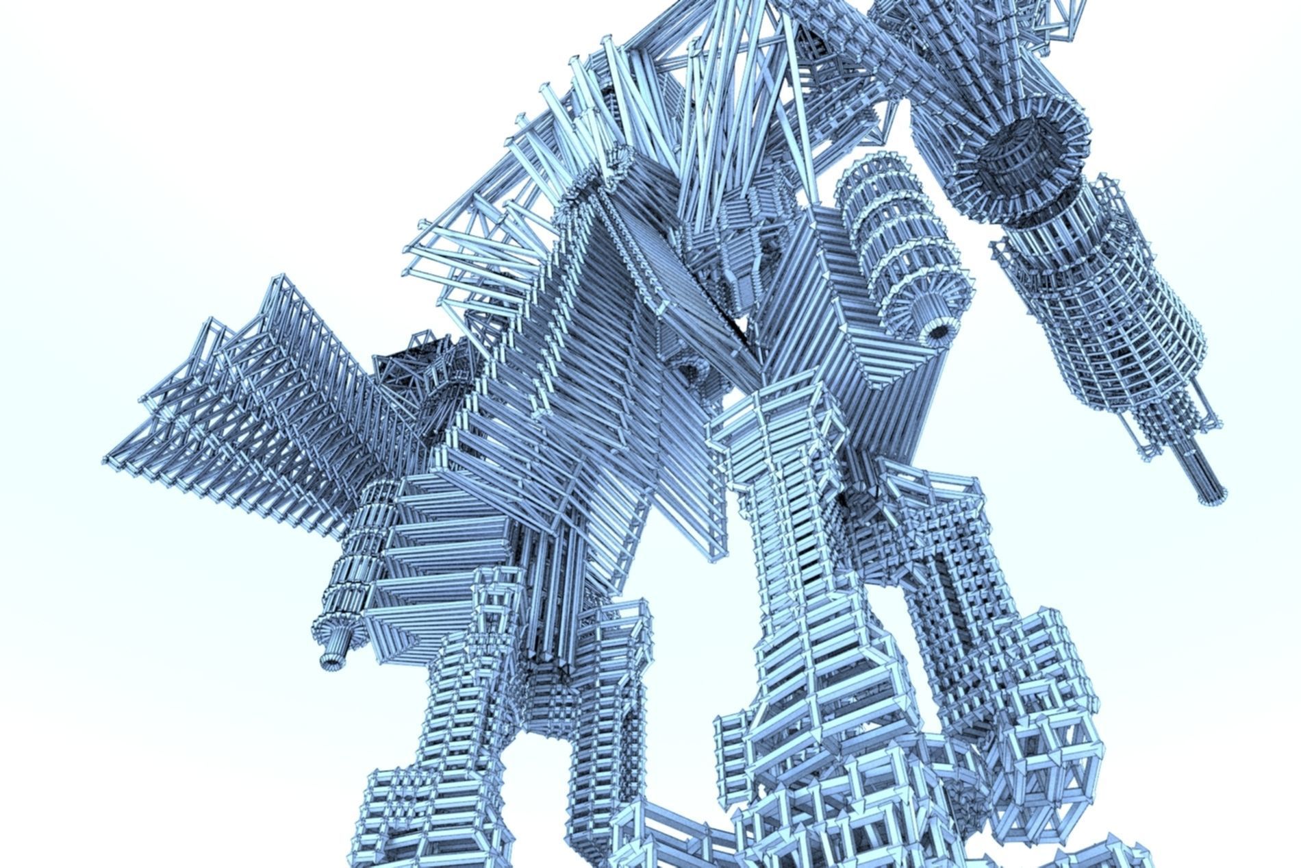 Robot Cyborg SciFi Game Character 3D model_14