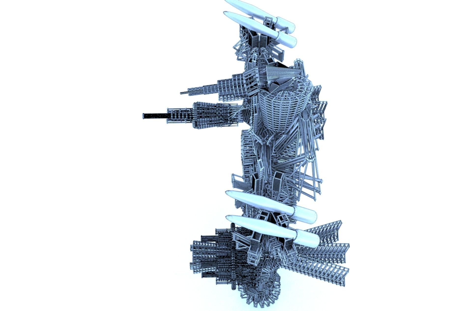 Robot Cyborg SciFi Game Character 3D model_37