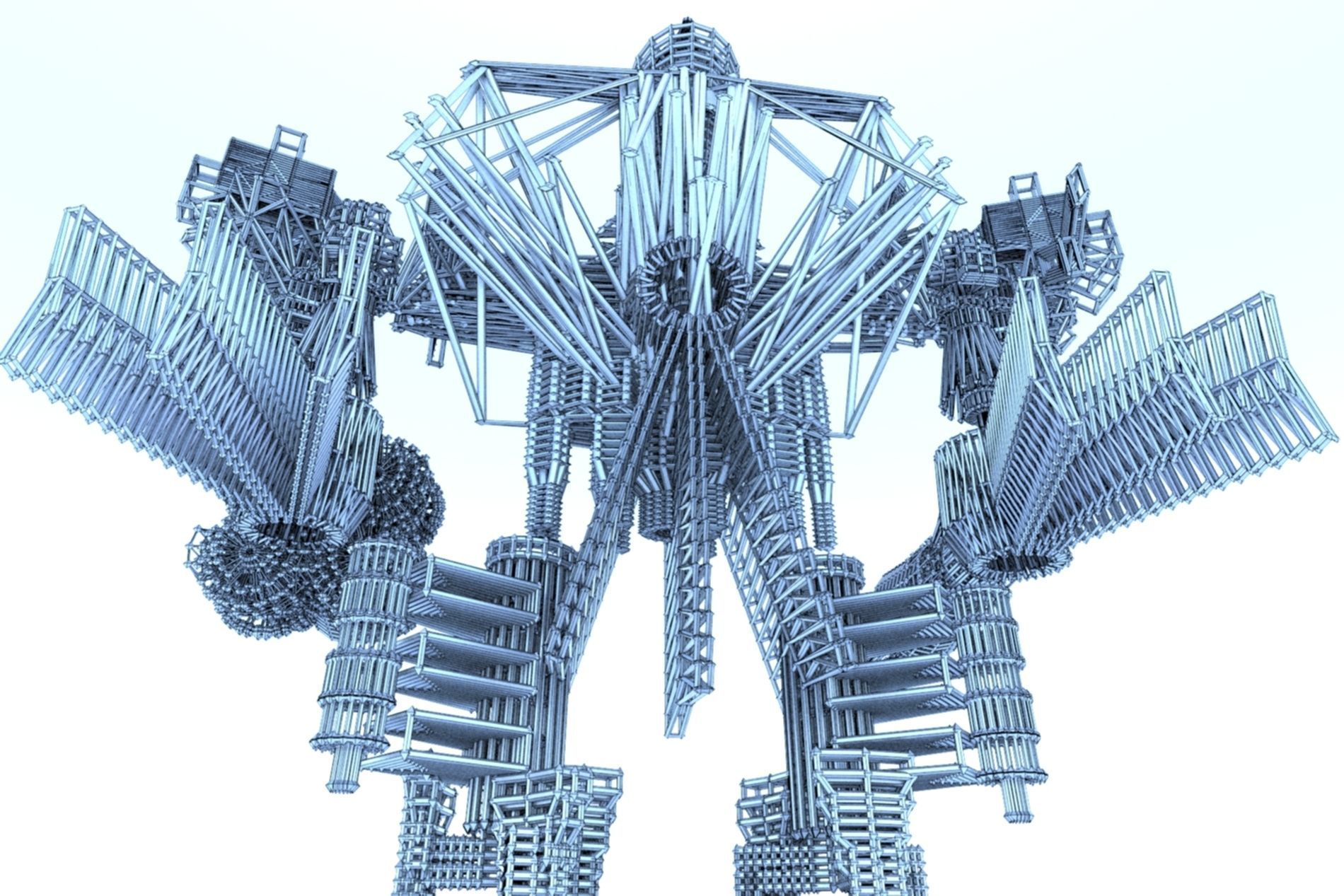 Robot Cyborg SciFi Game Character 3D model_11