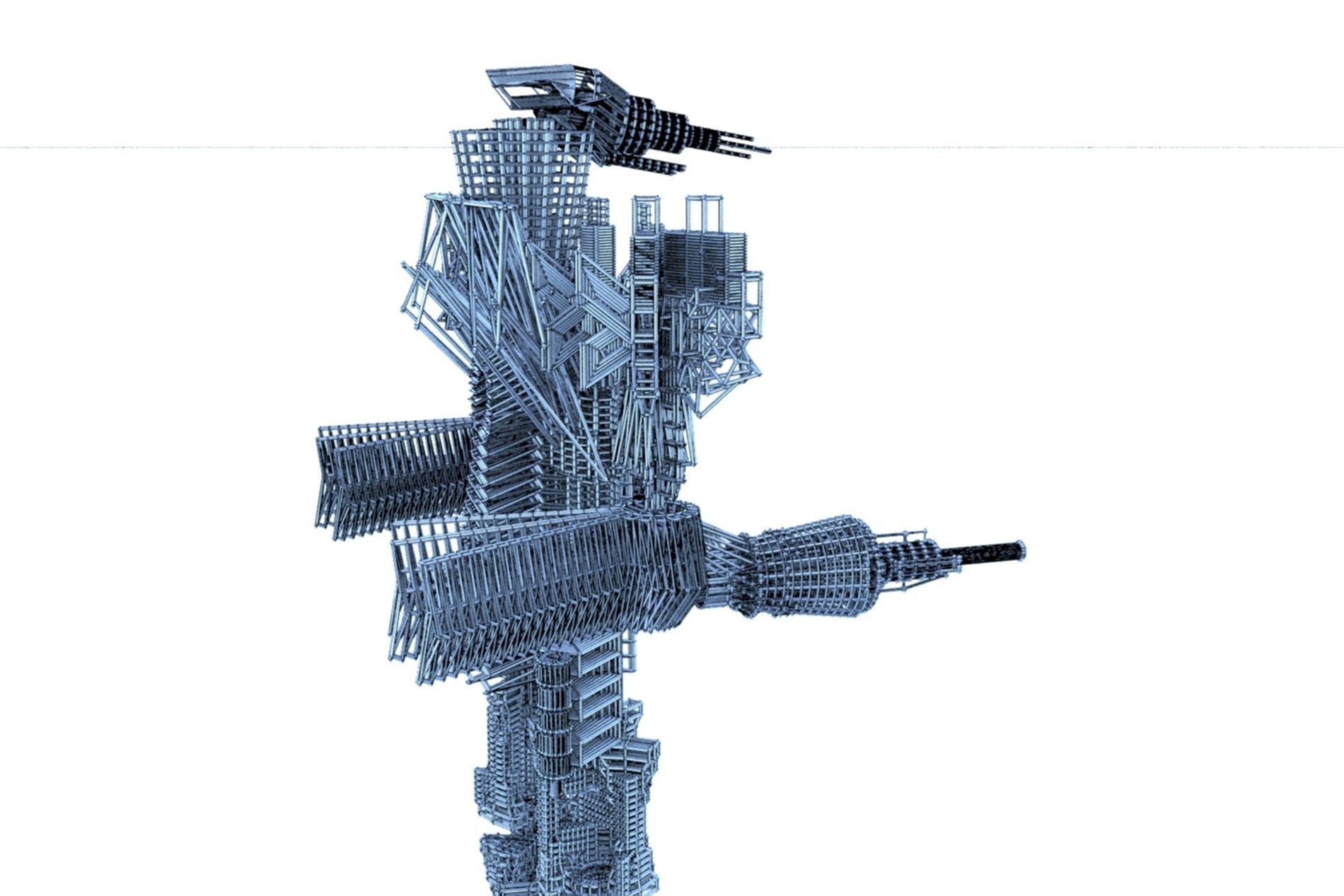 Robot Cyborg SciFi Game Character 3D model_22