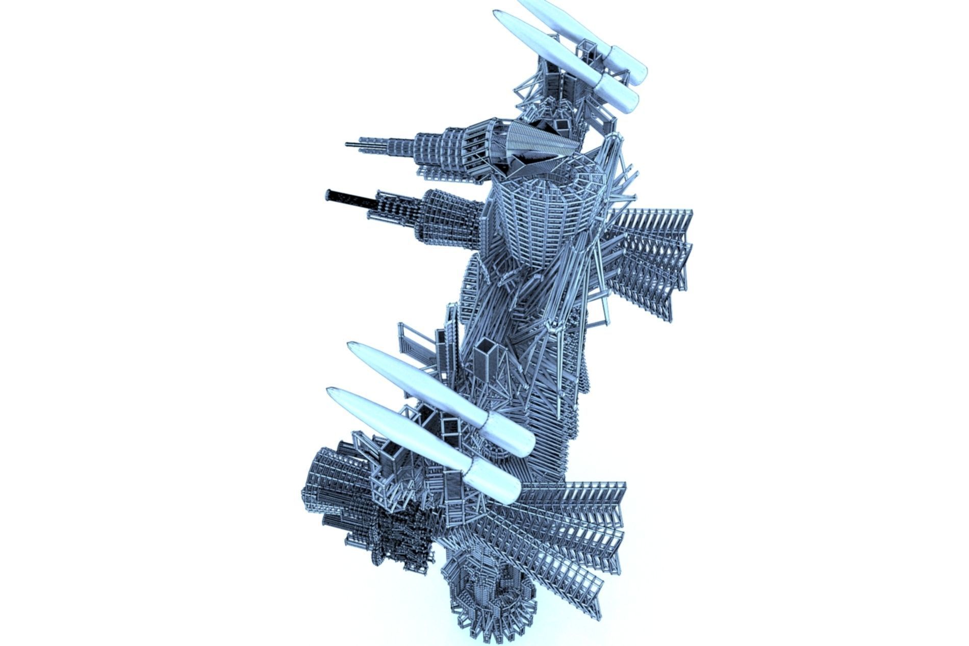 Robot Cyborg SciFi Game Character 3D model_38