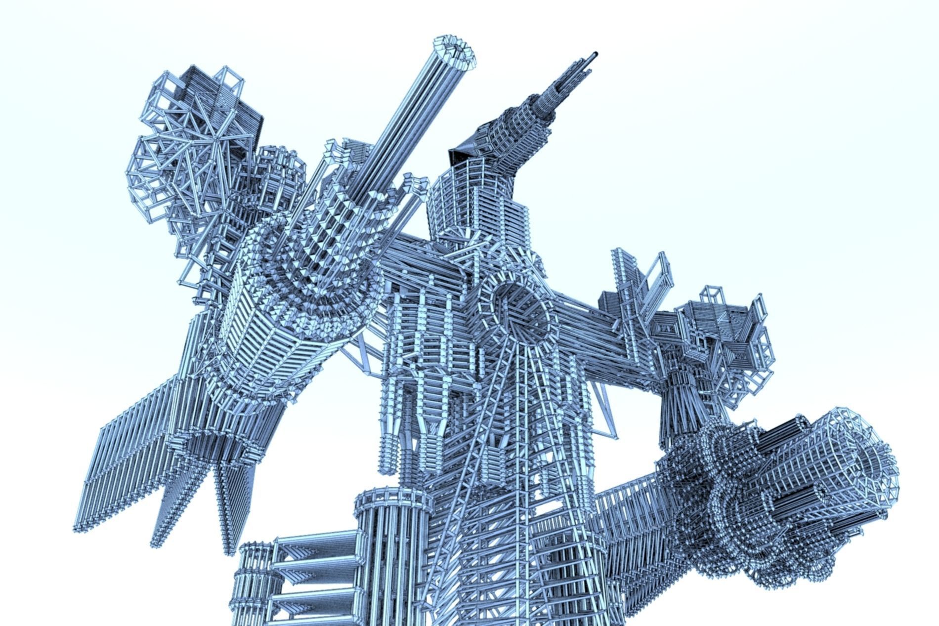 Robot Cyborg SciFi Game Character 3D model_25