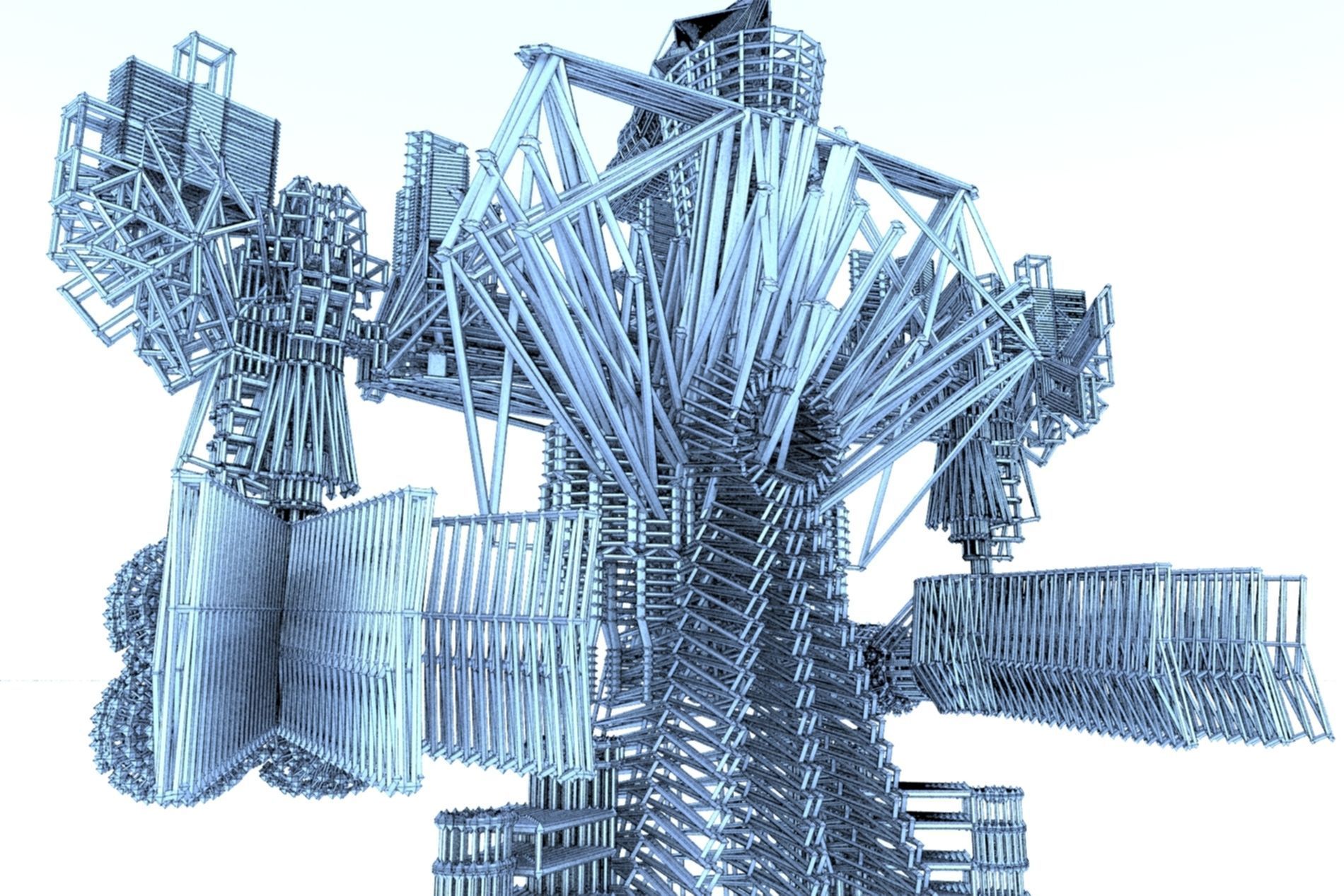 Robot Cyborg SciFi Game Character 3D model_15