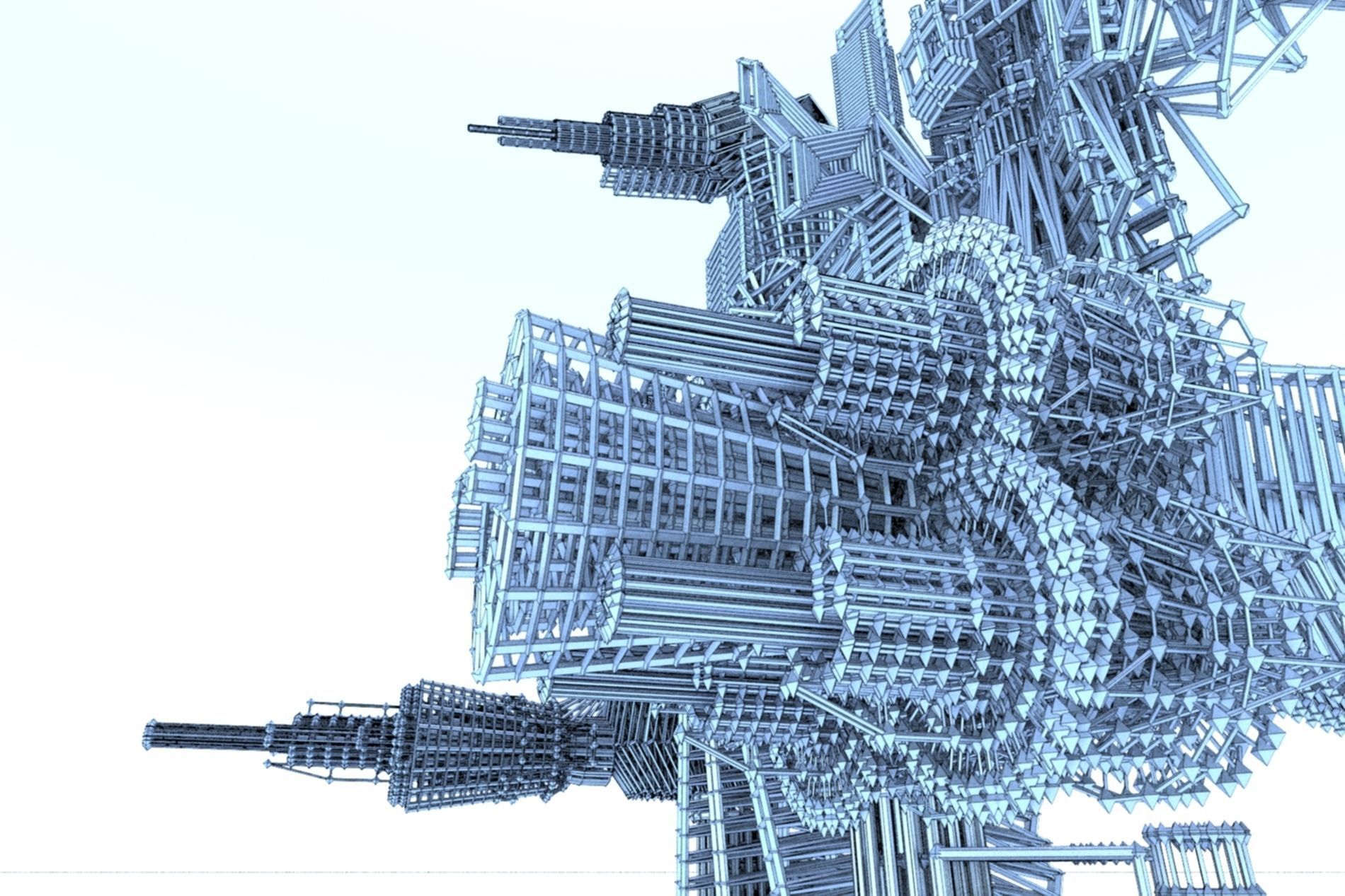 Robot Cyborg SciFi Game Character 3D model_19