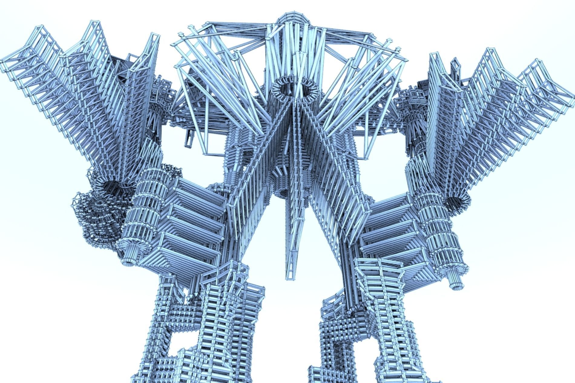 Robot Cyborg SciFi Game Character 3D model_12