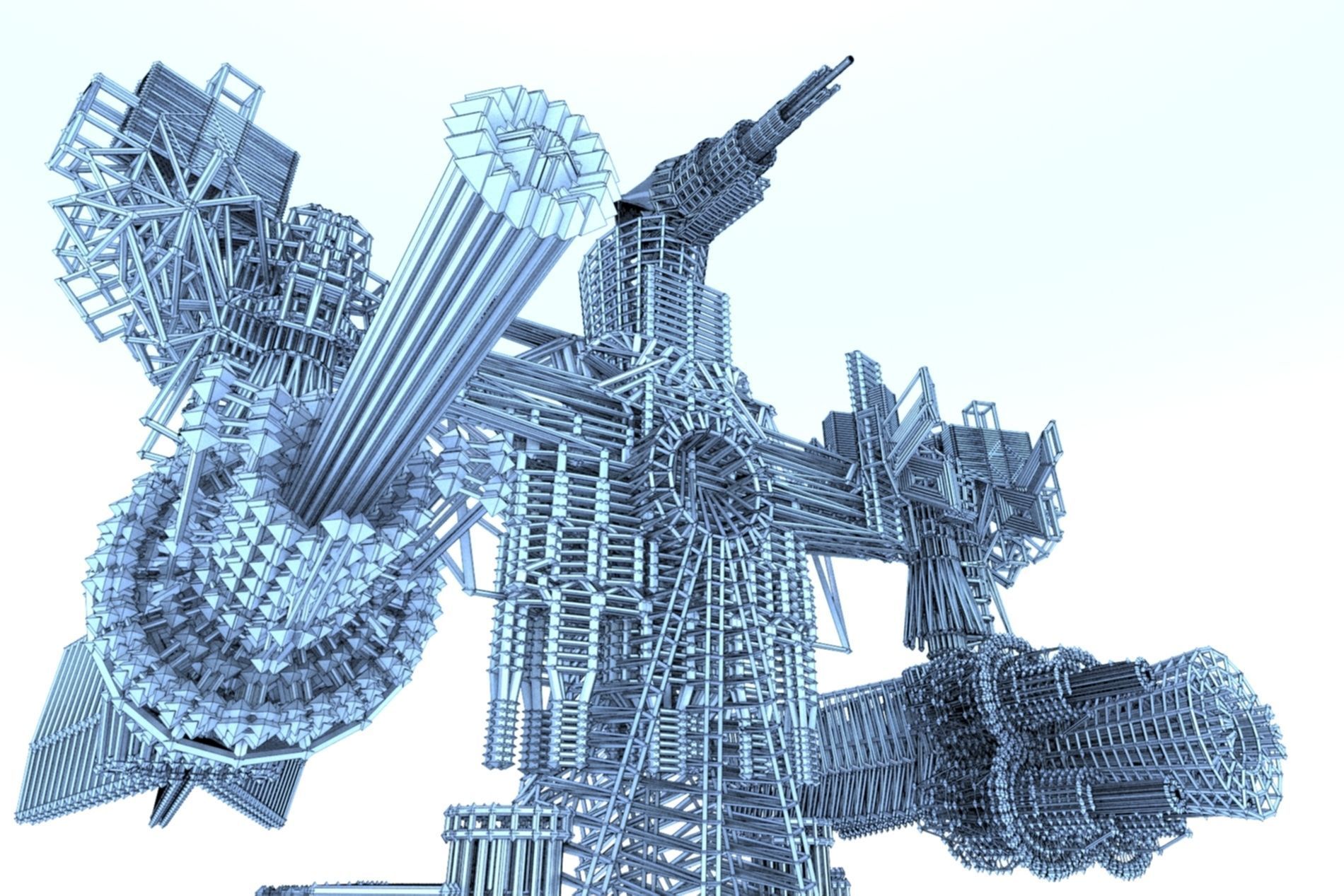 Robot Cyborg SciFi Game Character 3D model_7