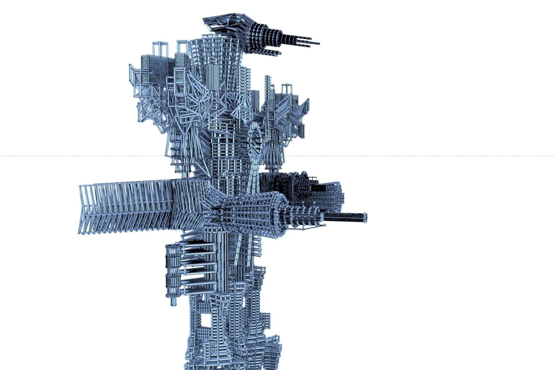 Robot Cyborg SciFi Game Character 3D model_24