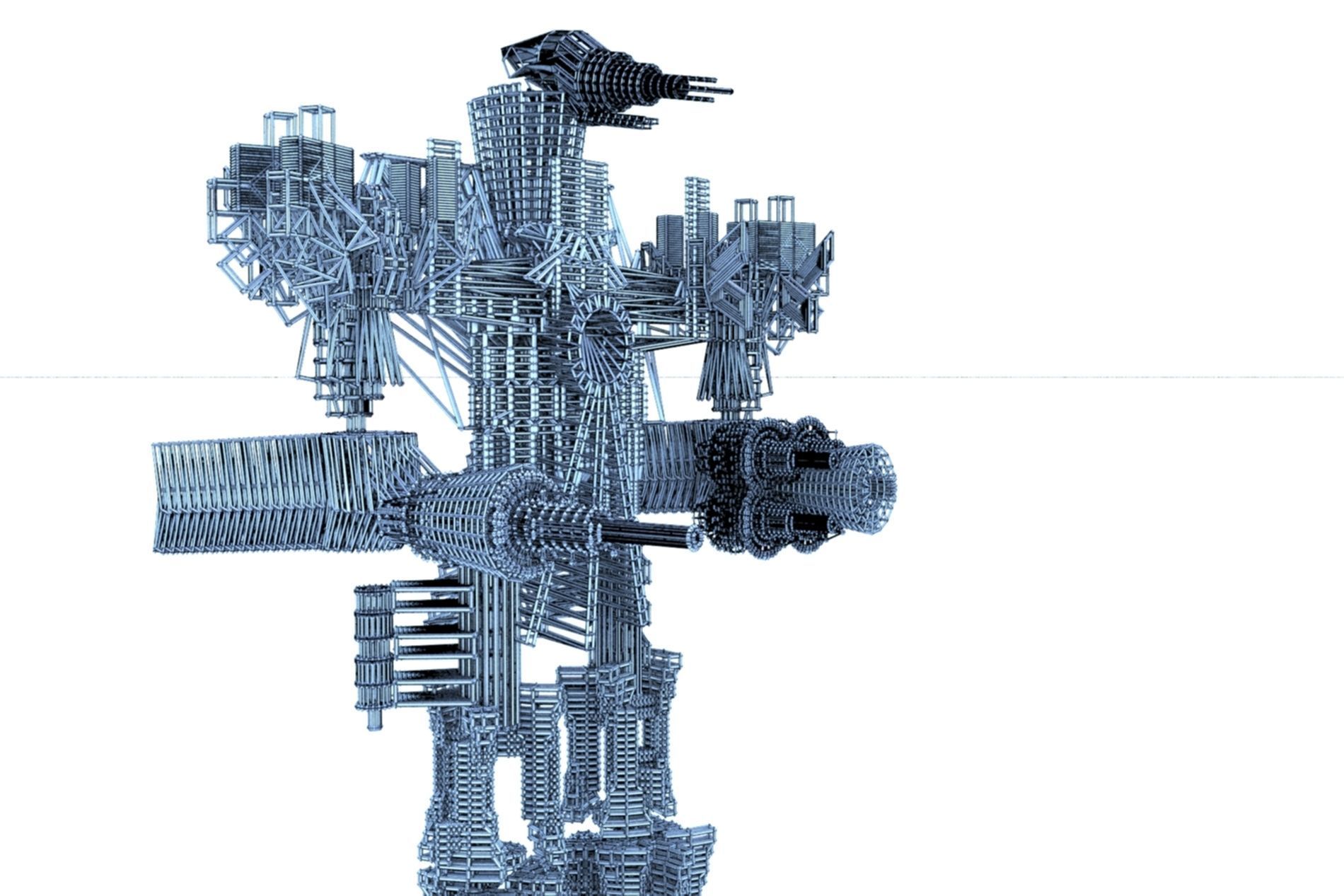 Robot Cyborg SciFi Game Character 3D model_26