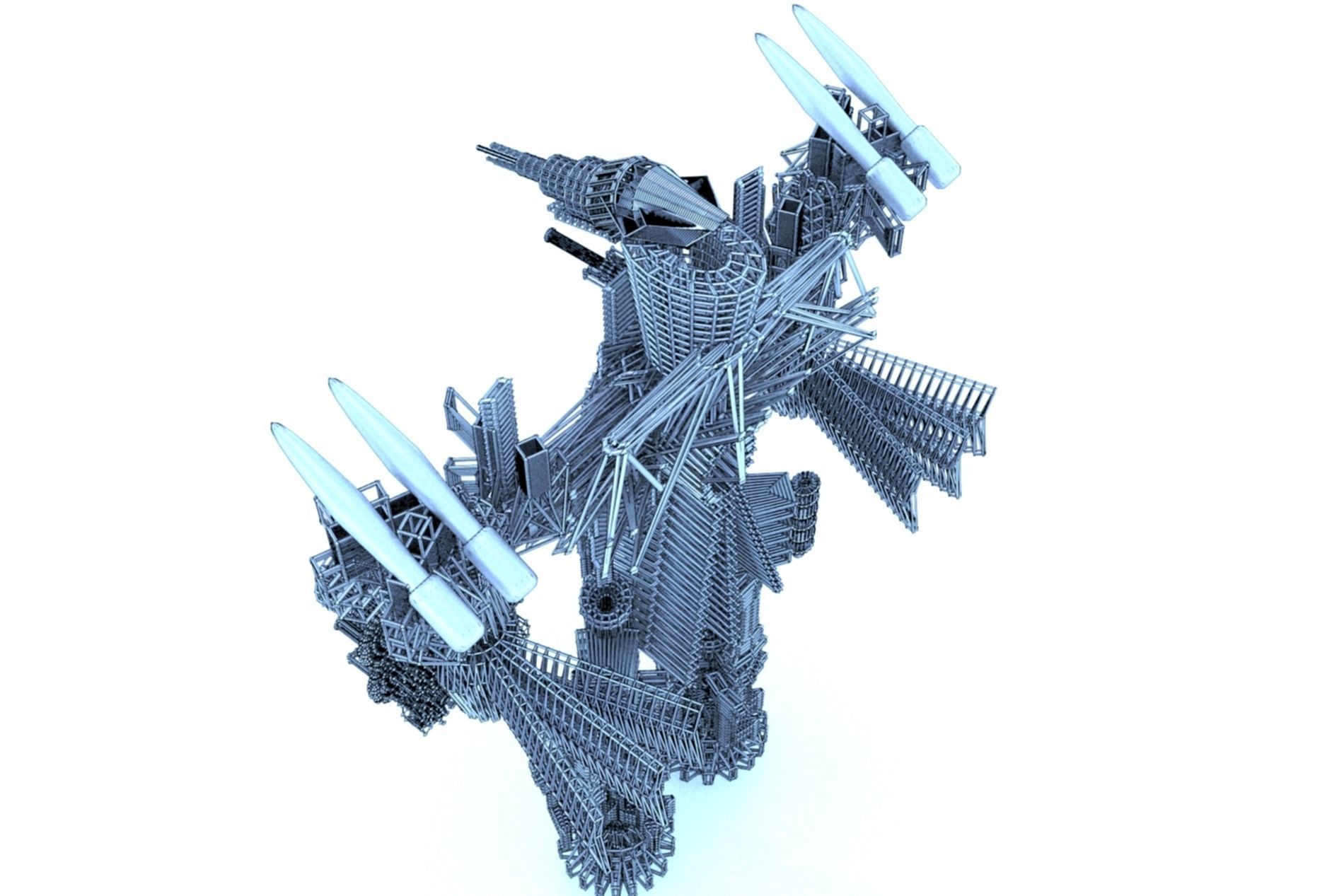 Robot Cyborg SciFi Game Character 3D model_39