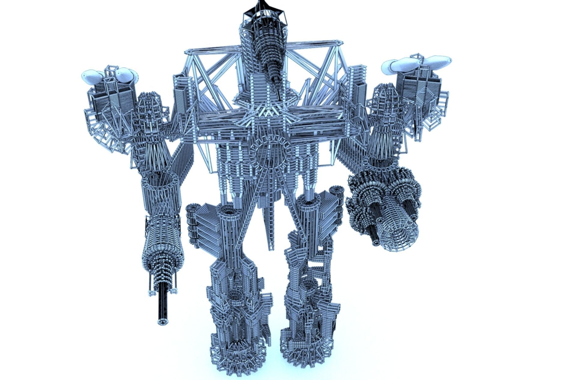 Robot Cyborg SciFi Game Character 3D model_31