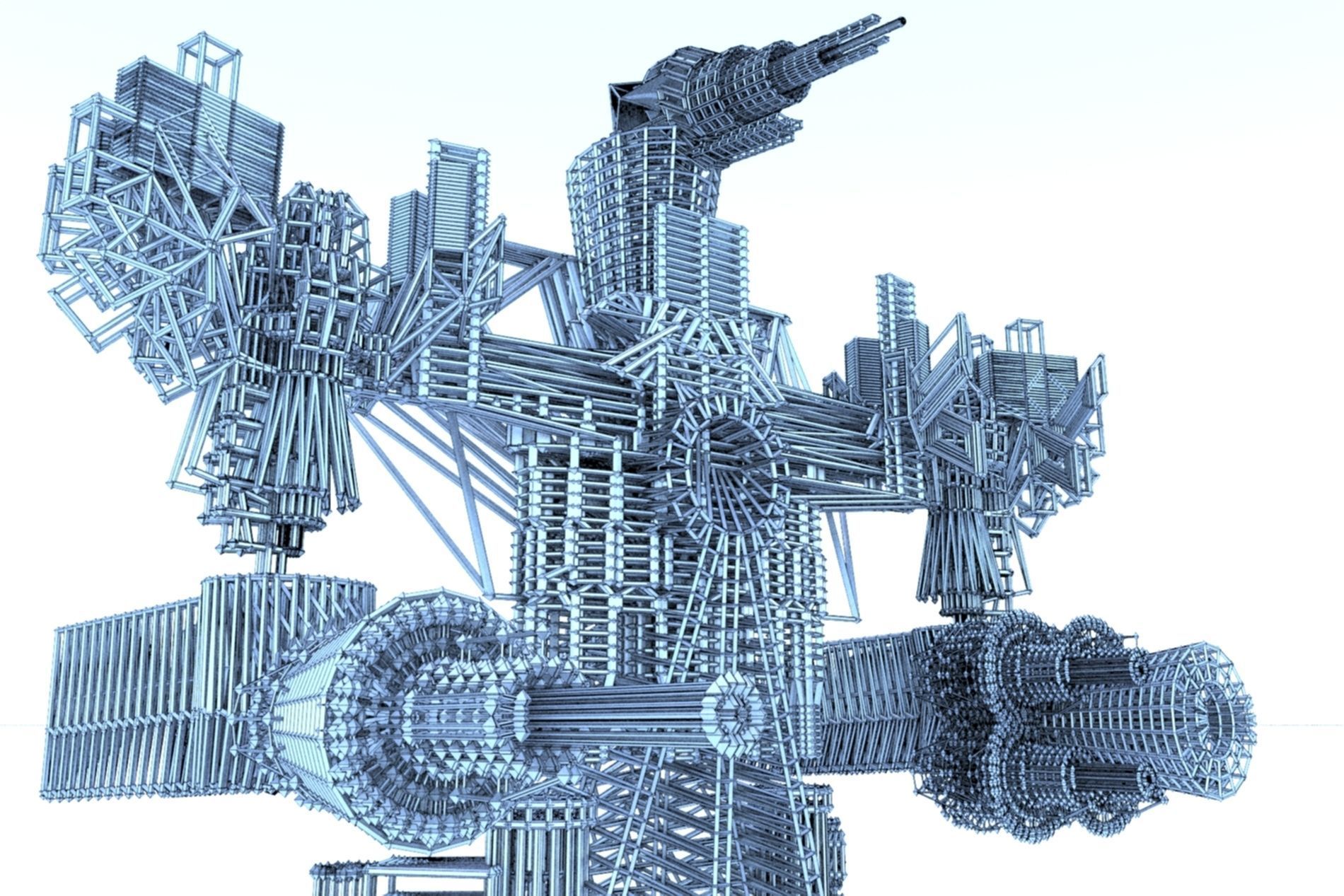 Robot Cyborg SciFi Game Character 3D model_6