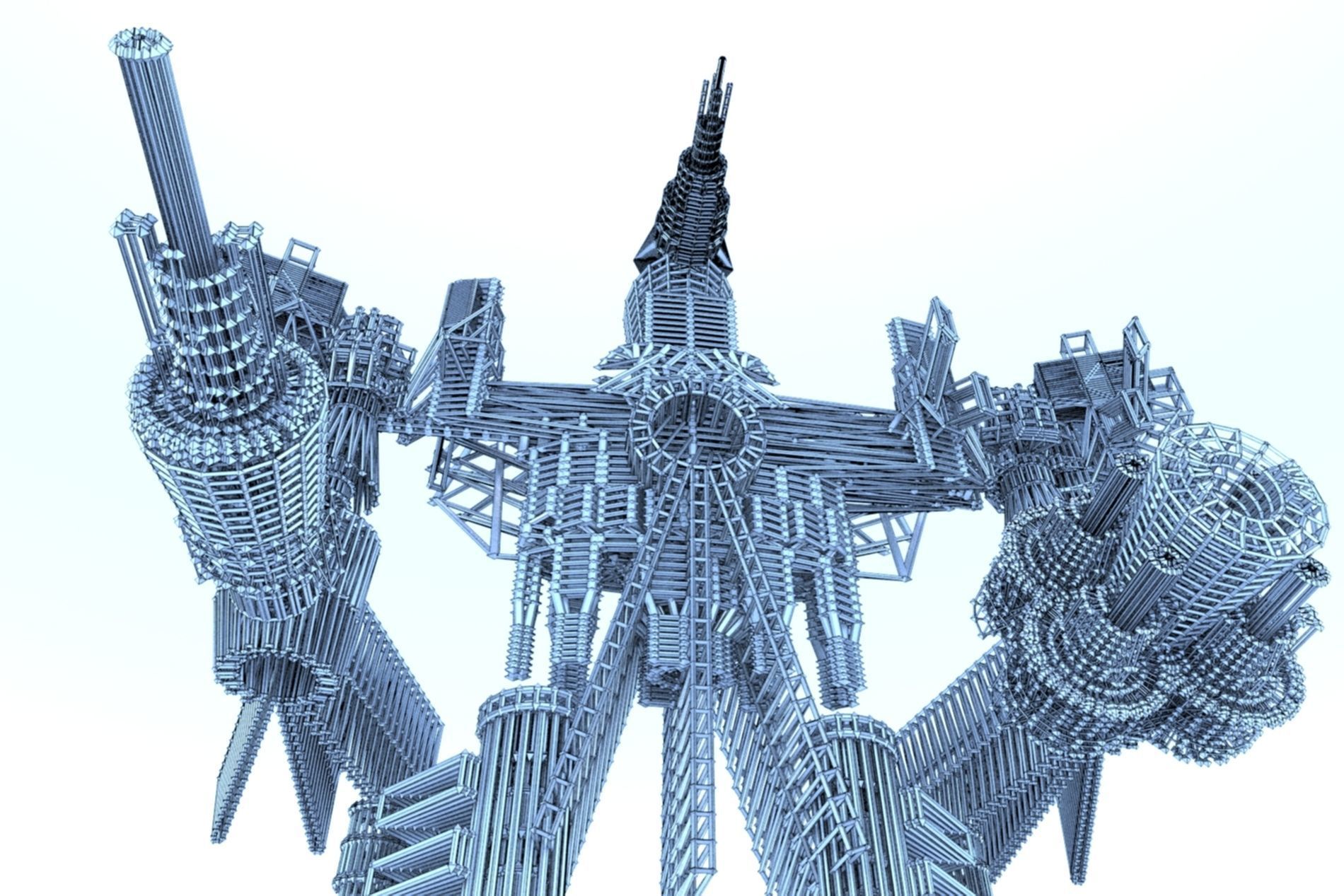 Robot Cyborg SciFi Game Character 3D model_3