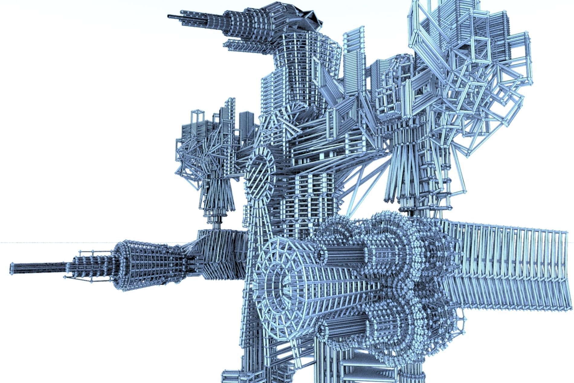 Robot Cyborg SciFi Game Character 3D model_8