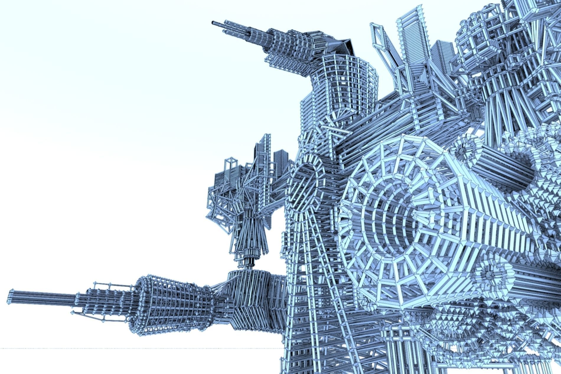 Robot Cyborg SciFi Game Character 3D model_9