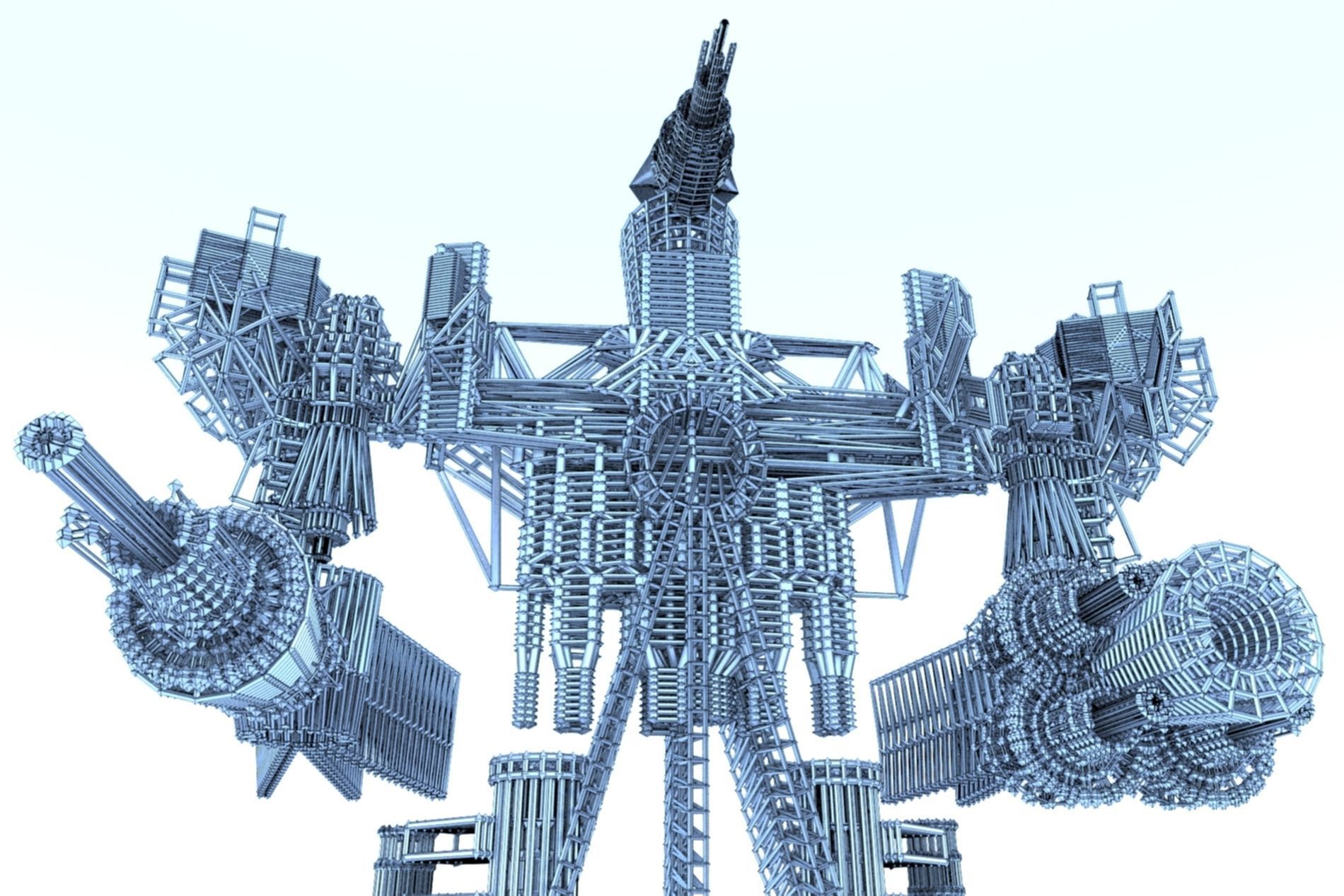 Robot Cyborg SciFi Game Character 3D model_13