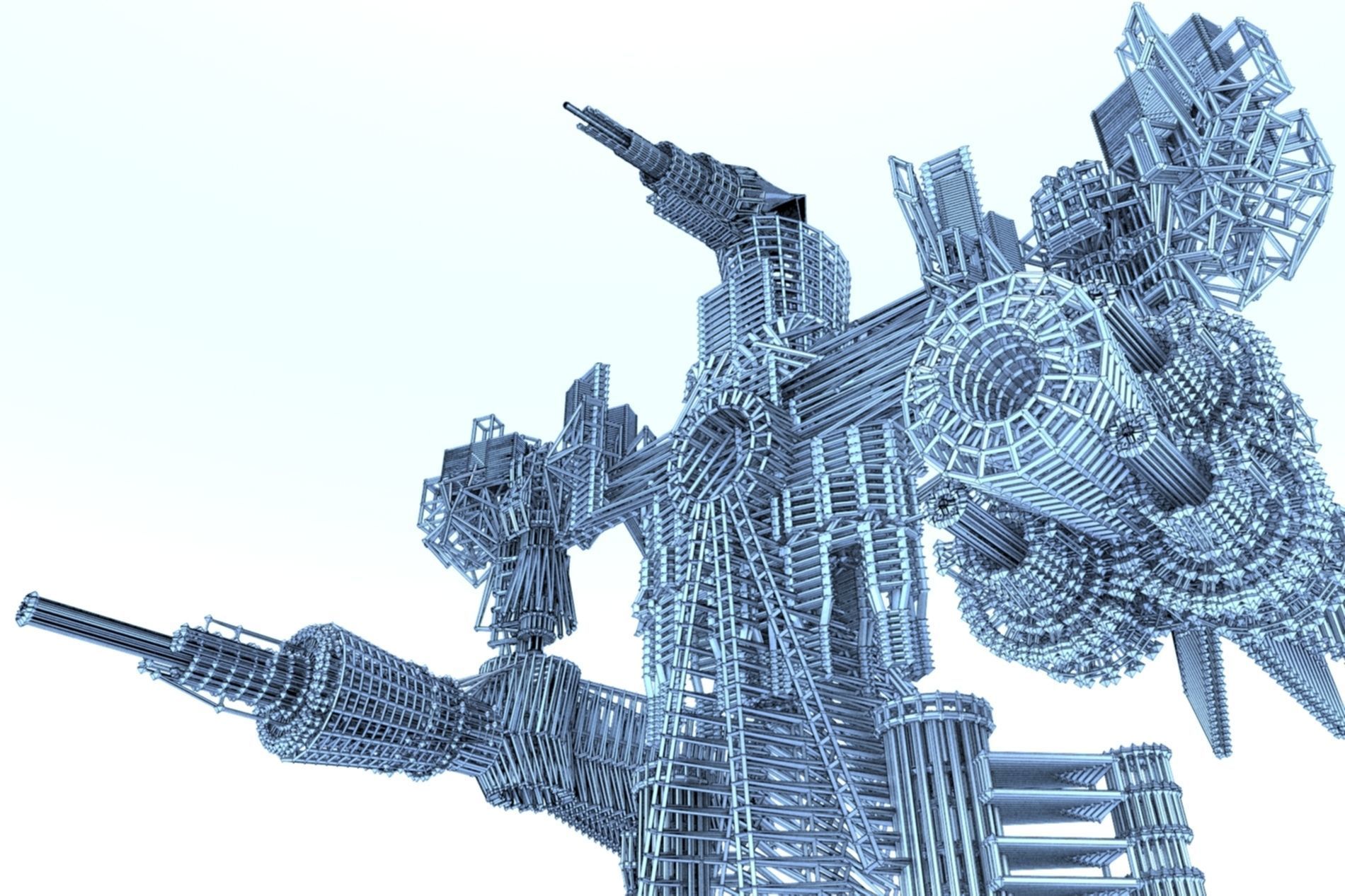 Robot Cyborg SciFi Game Character 3D model_2