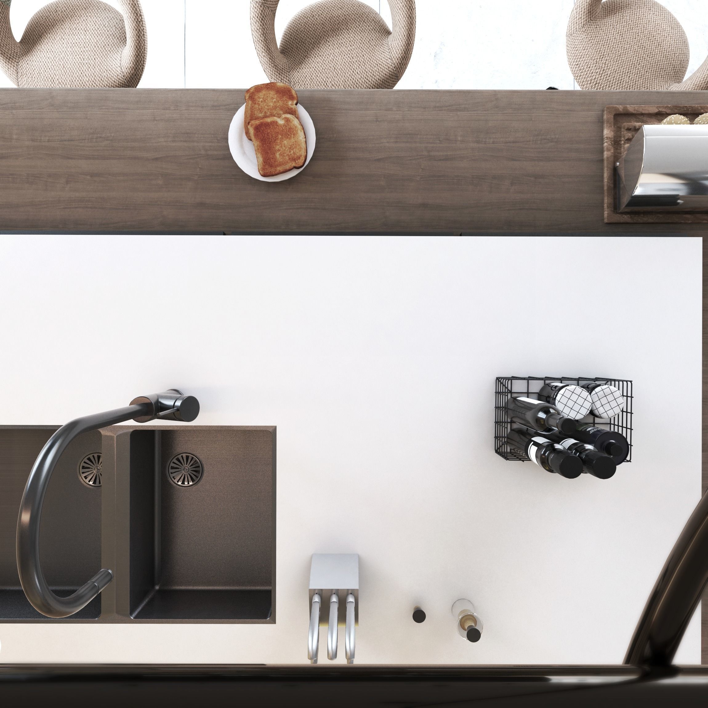 Kitchen Dinning  Interior Scene  for 3dsMax HDRI Light Vray  FBX Low-poly 3D model_2