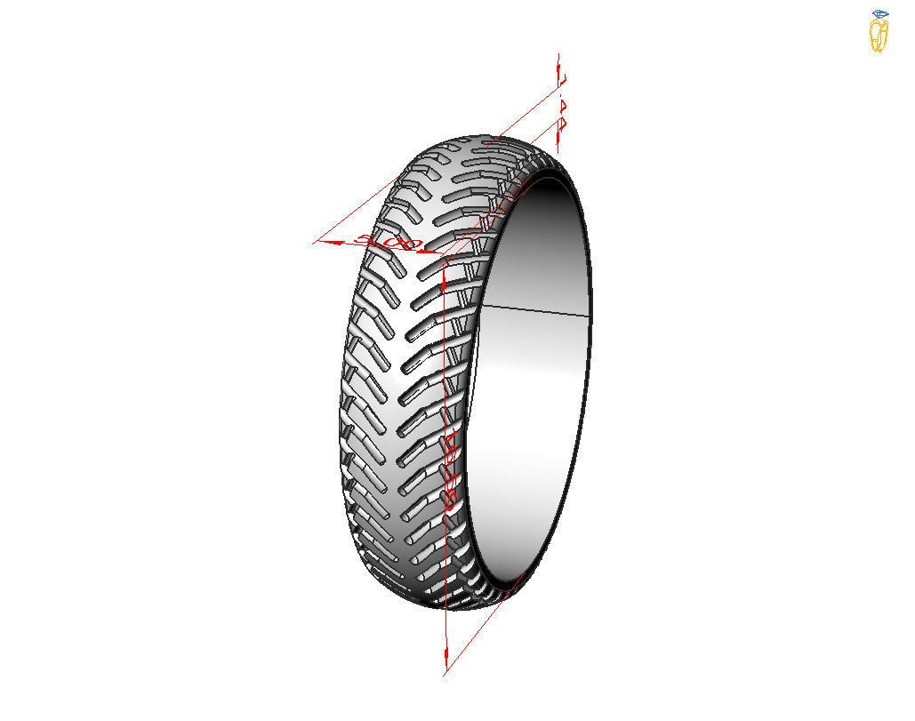 Car tires ring 3D print model_7