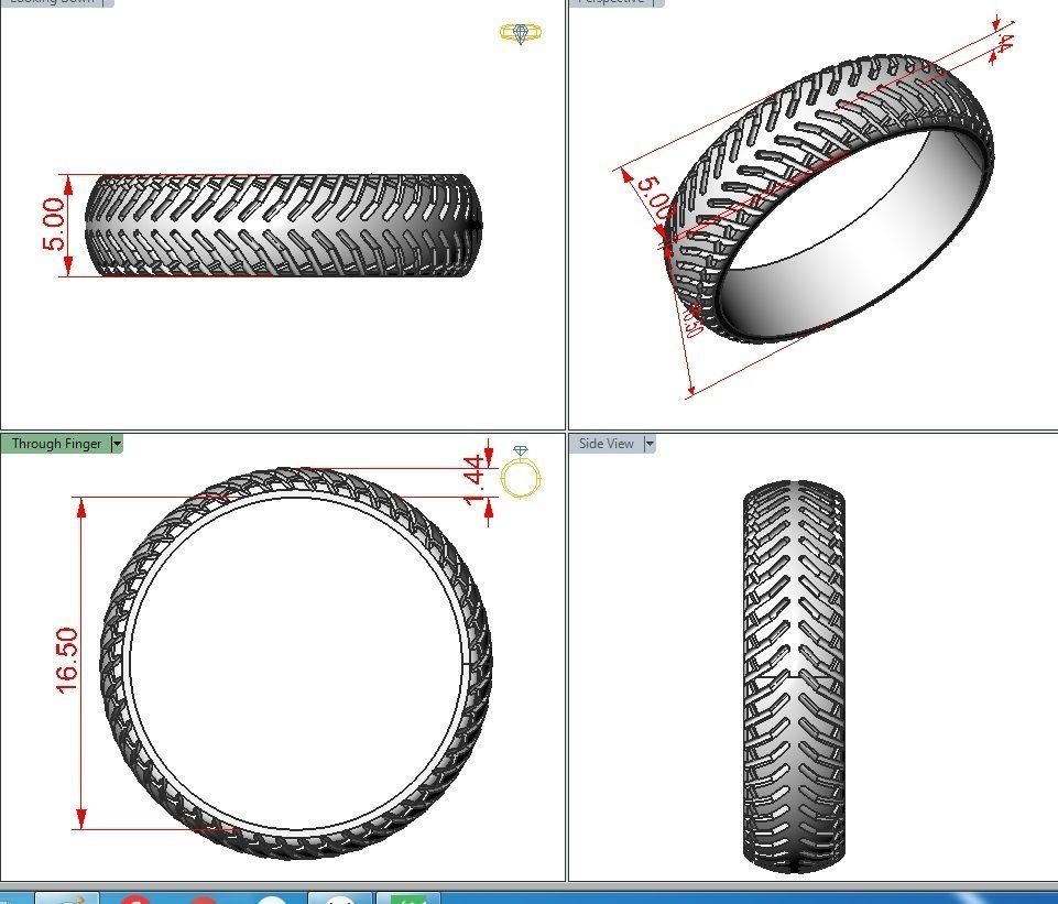 Car tires ring 3D print model_3