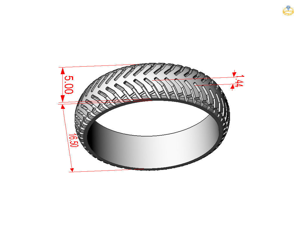 Car tires ring 3D print model_6