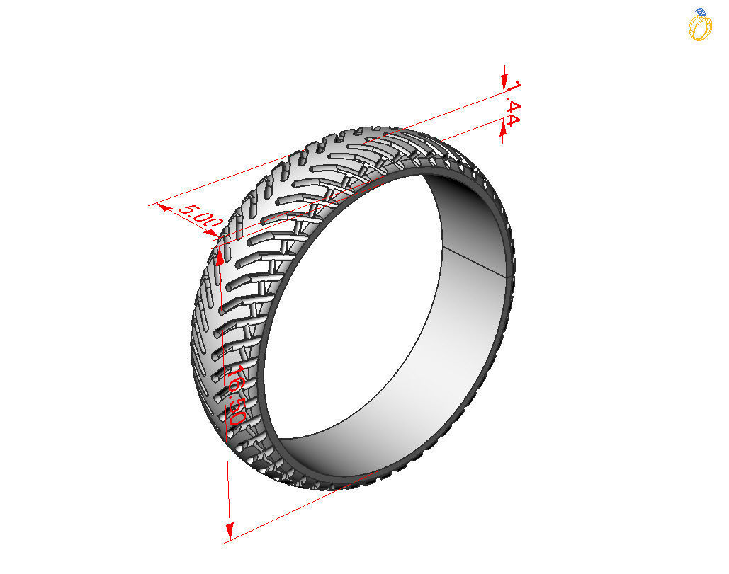 Car tires ring 3D print model_5