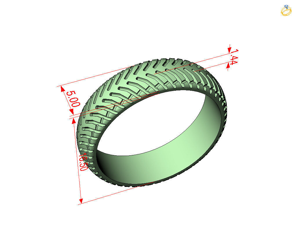 Car tires ring 3D print model_35