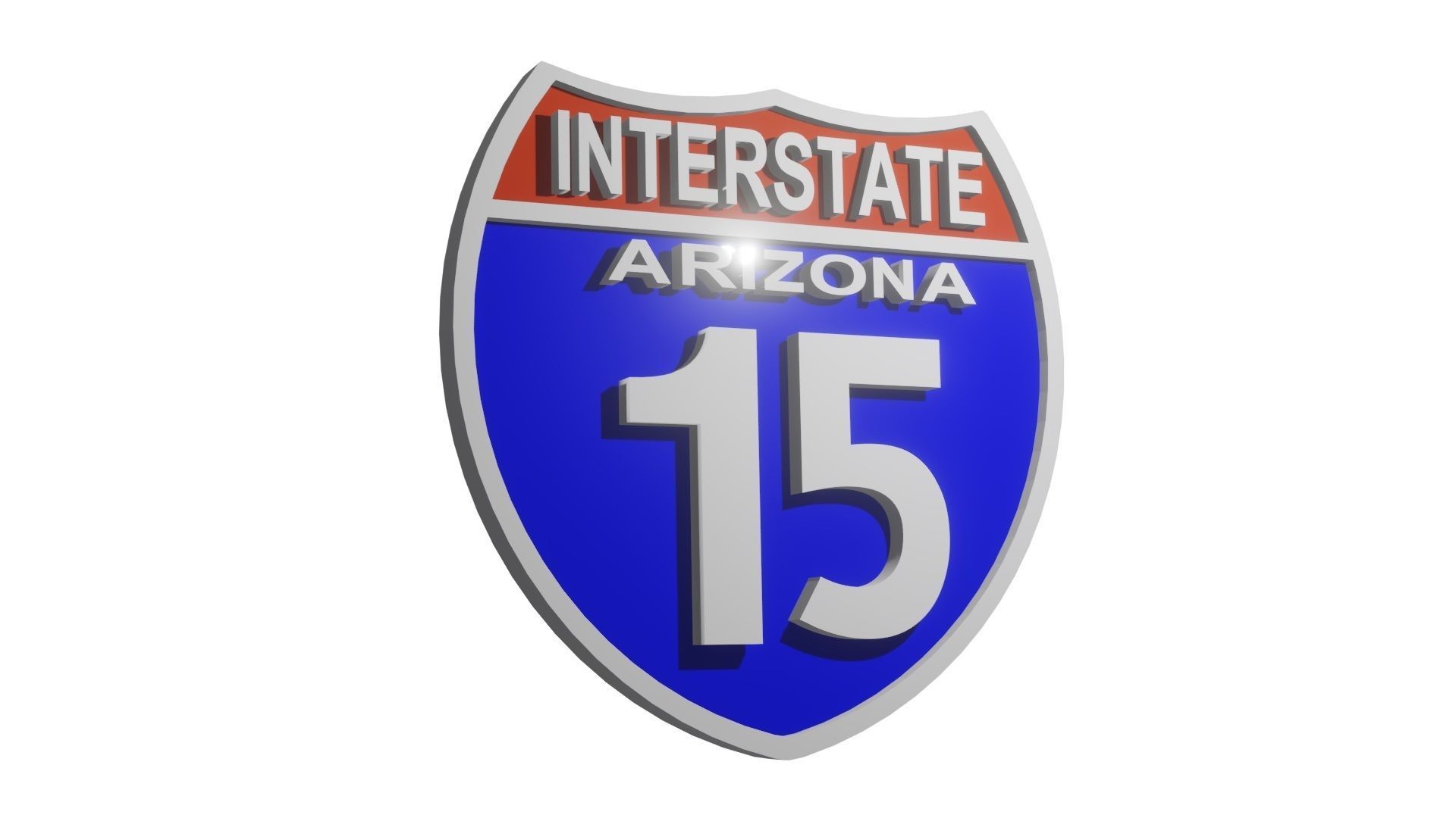Sign Arizona Interstate 15 3D model_3