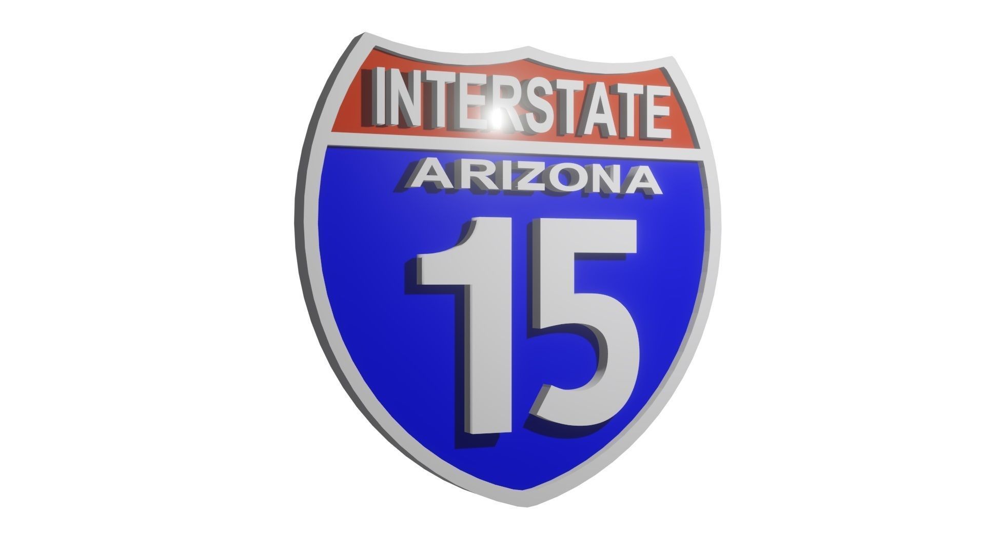 Sign Arizona Interstate 15 3D model_1