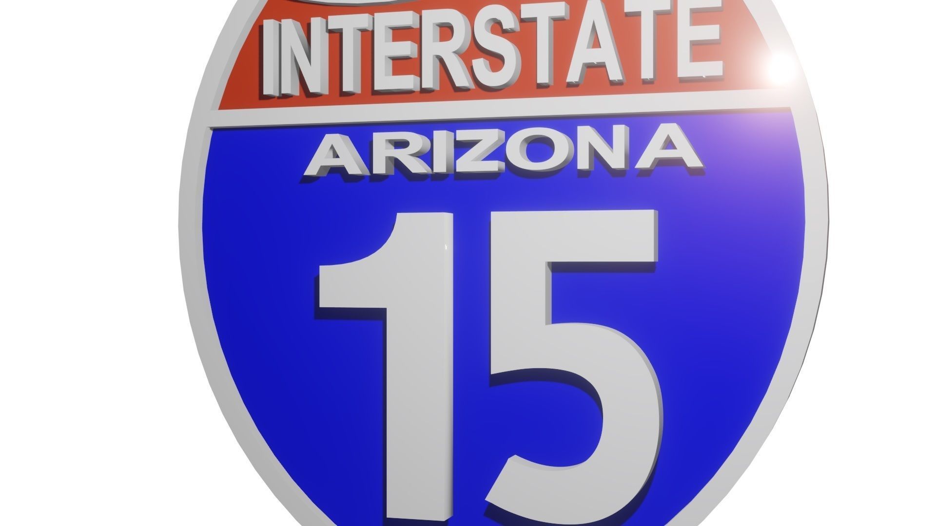 Sign Arizona Interstate 15 3D model_5
