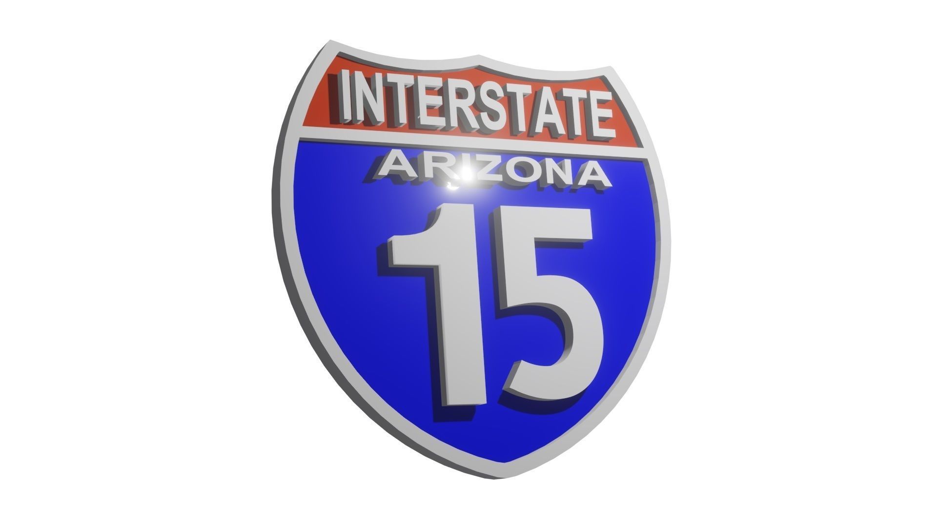 Sign Arizona Interstate 15 3D model_2