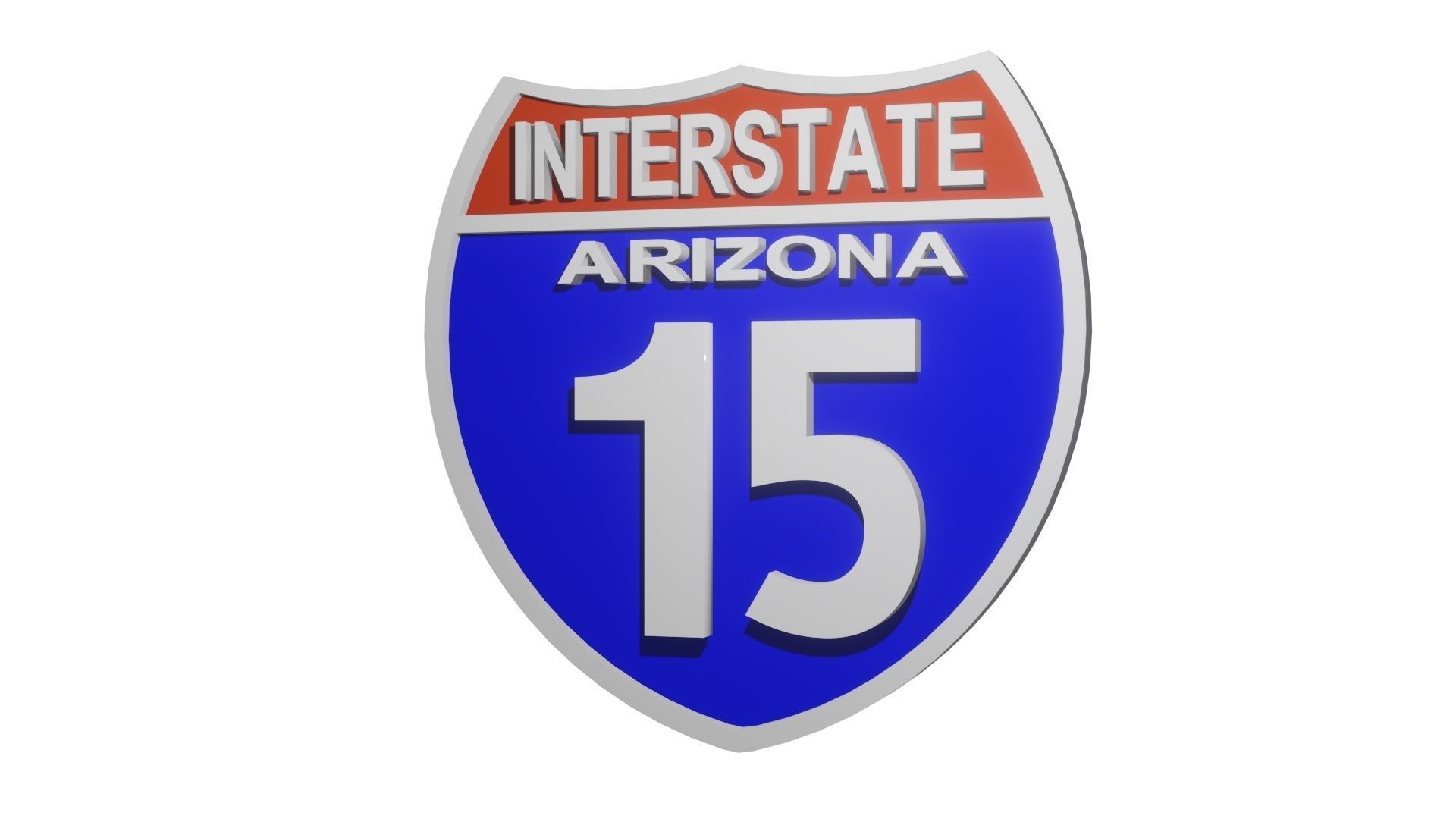 Sign Arizona Interstate 15 3D model_4