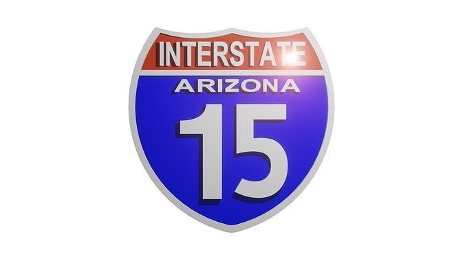 Sign Arizona Interstate 15 3D model