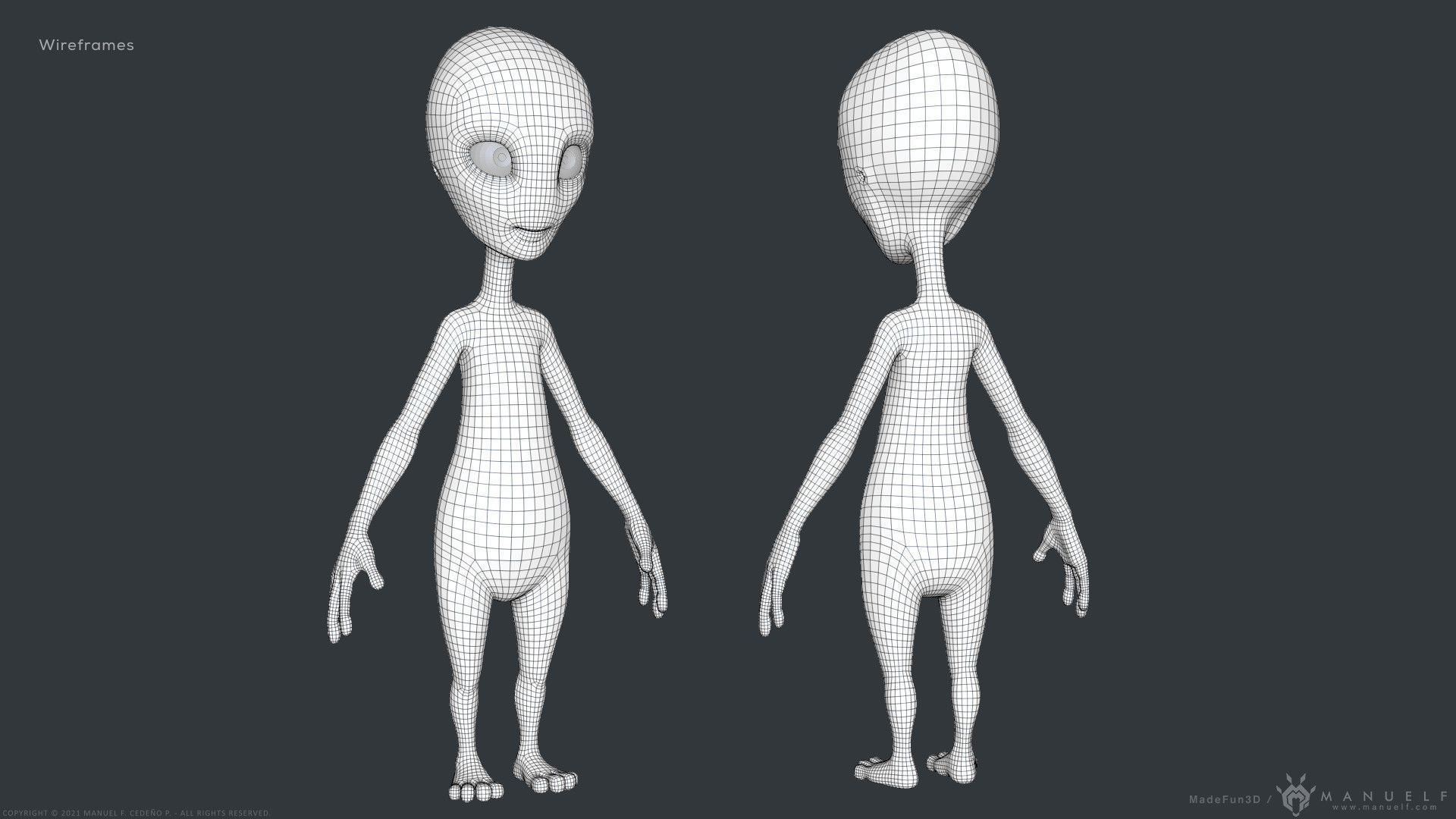 Stylized Cartoon Alien 3D model_13