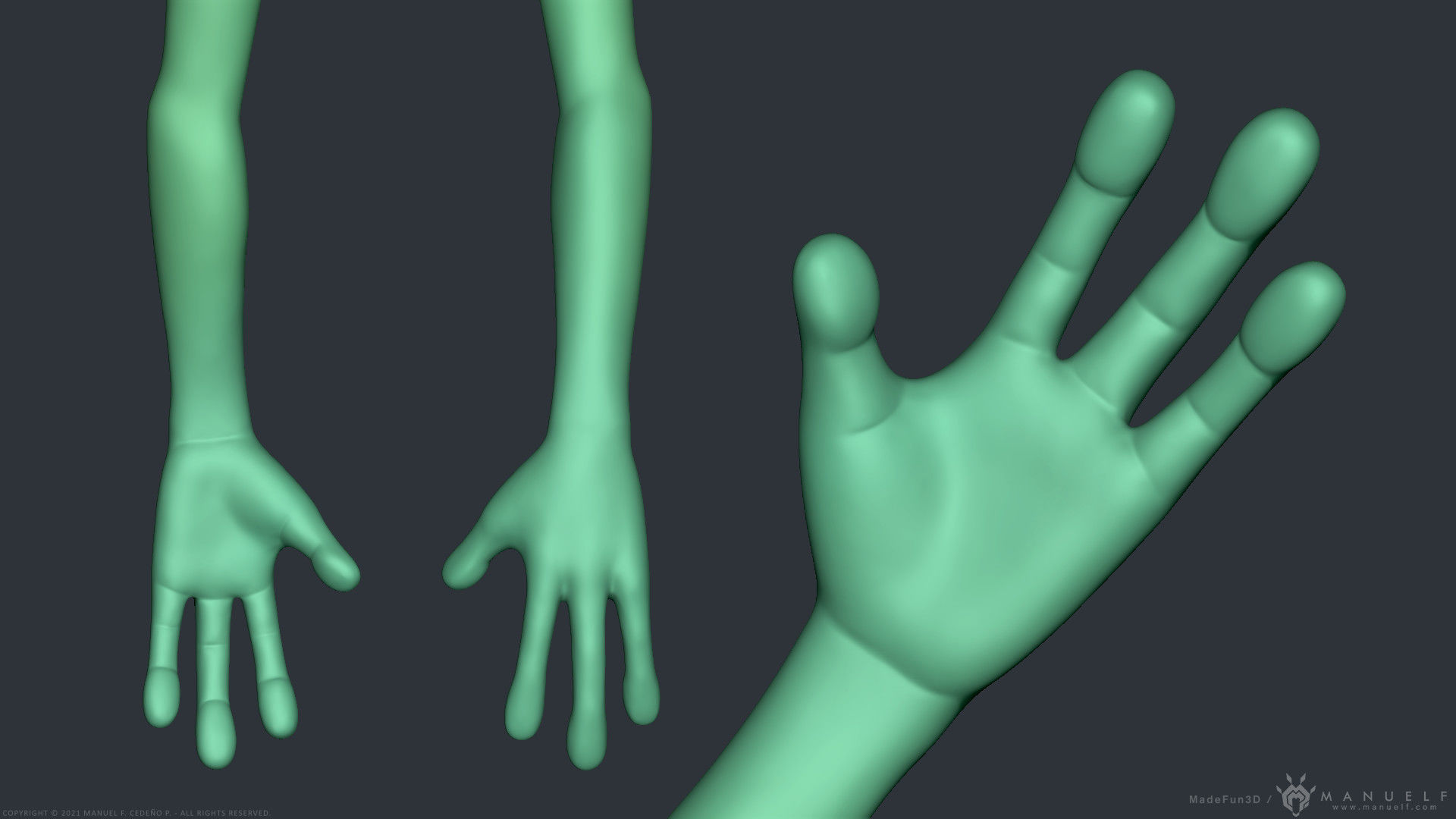 Stylized Cartoon Alien 3D model_11