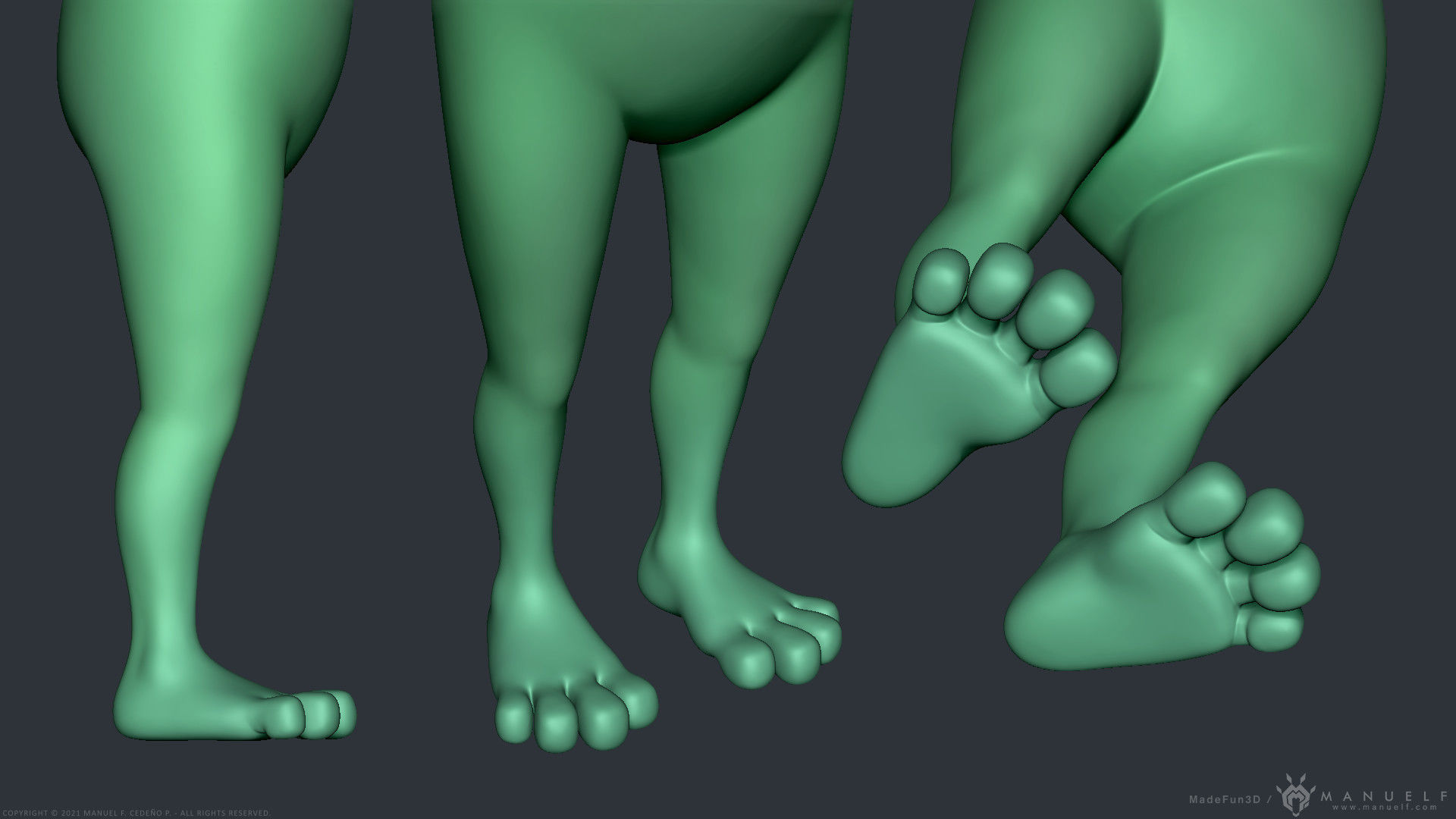 Stylized Cartoon Alien 3D model_10