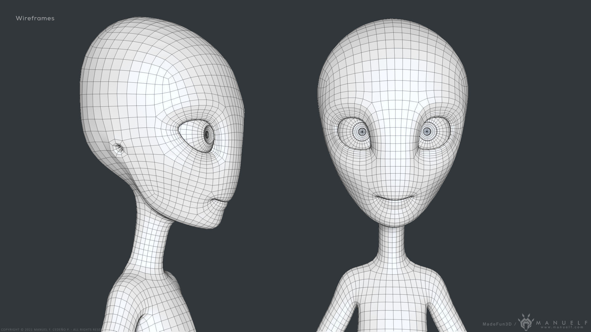 Stylized Cartoon Alien 3D model_14