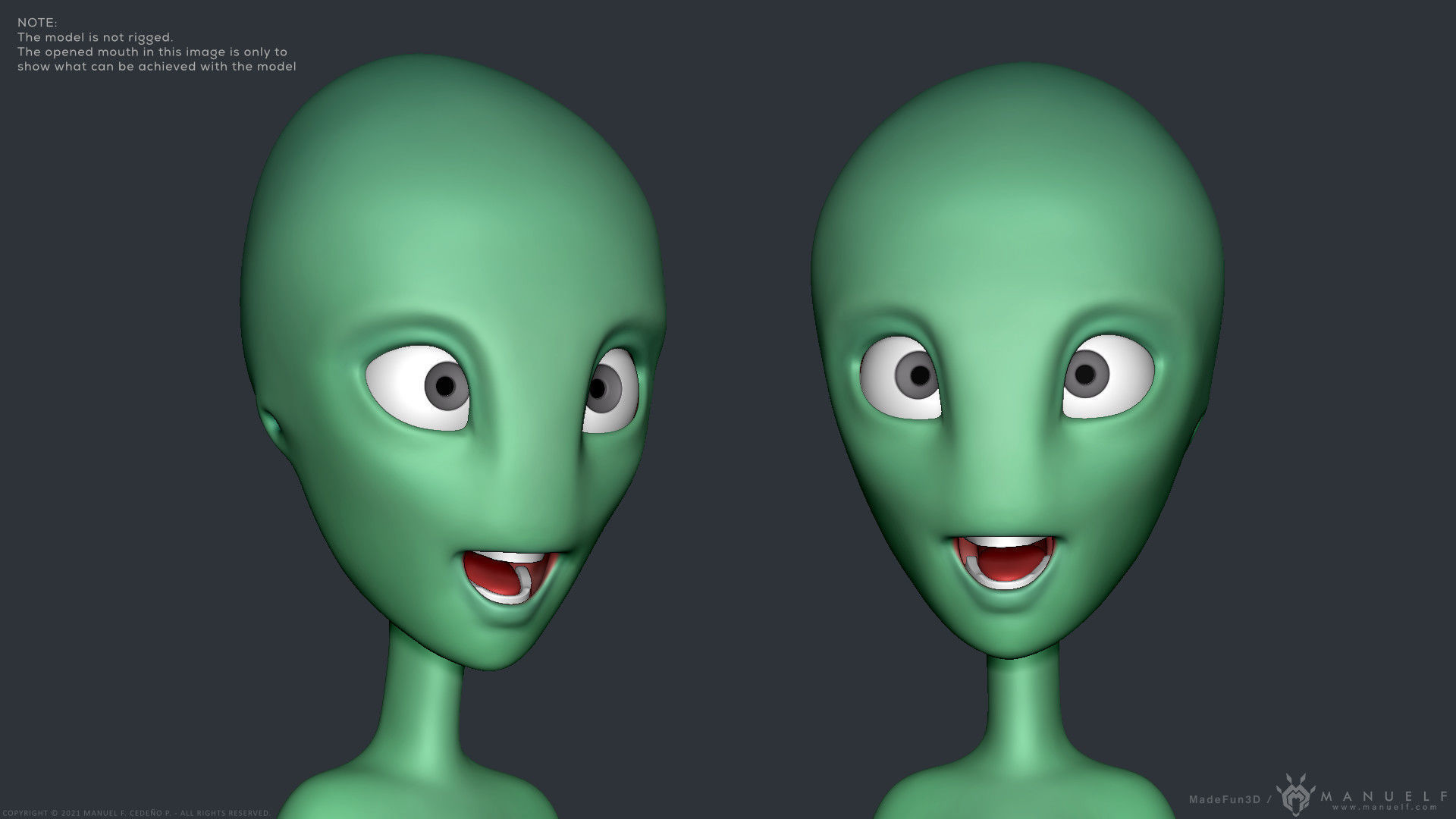 Stylized Cartoon Alien 3D model_3