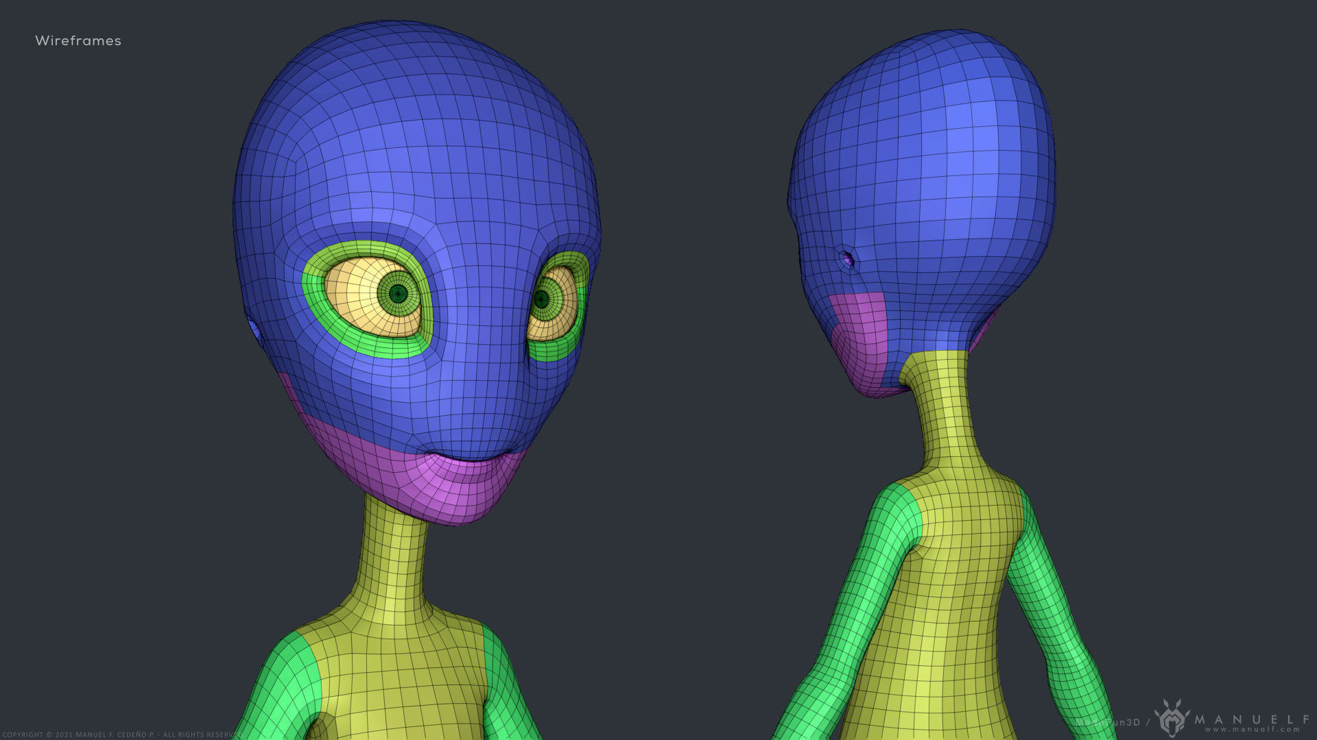 Stylized Cartoon Alien 3D model_15