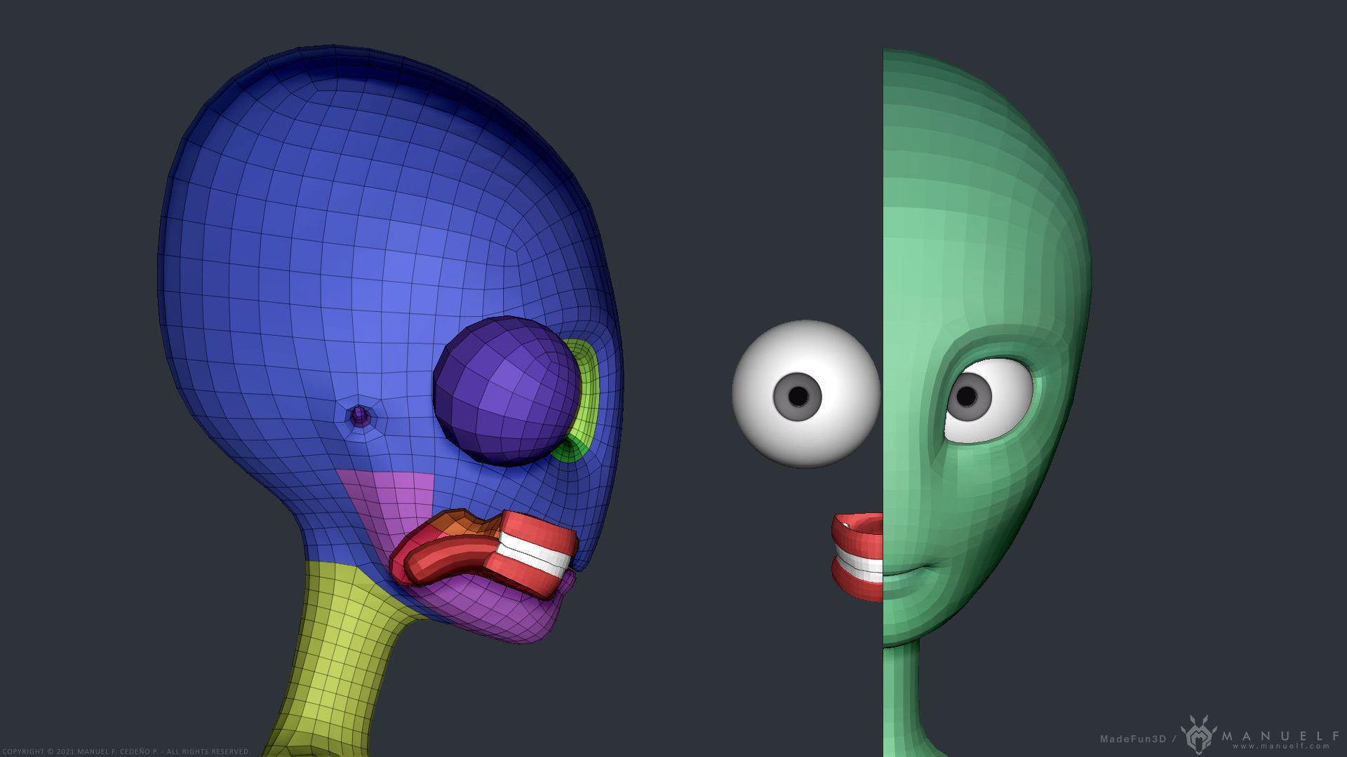 Stylized Cartoon Alien 3D model_12
