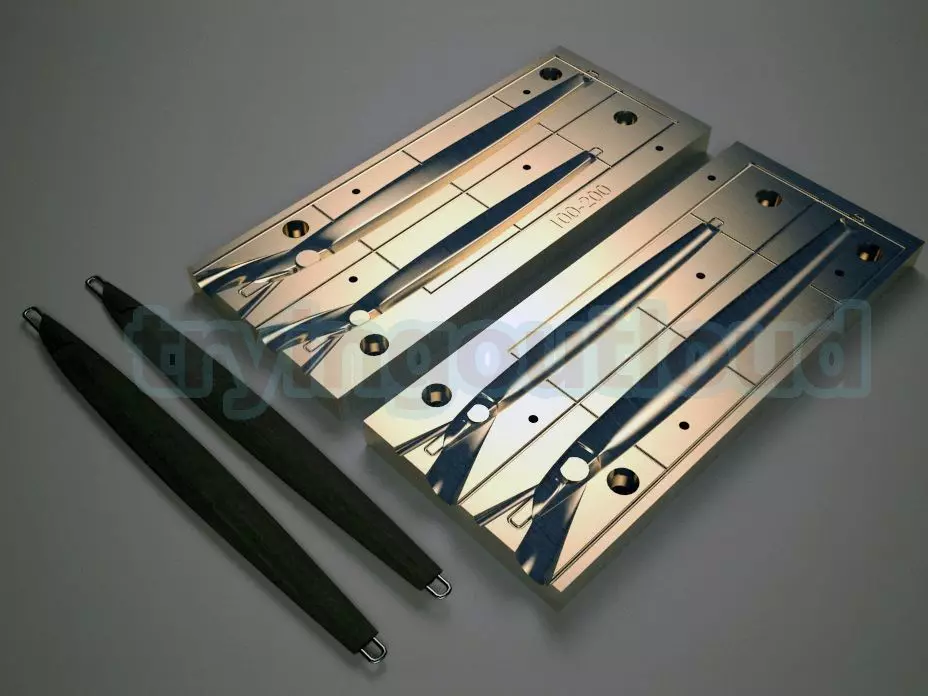 100-200 gr Belt Fish Slim Metal Jig Mold 3D model_0