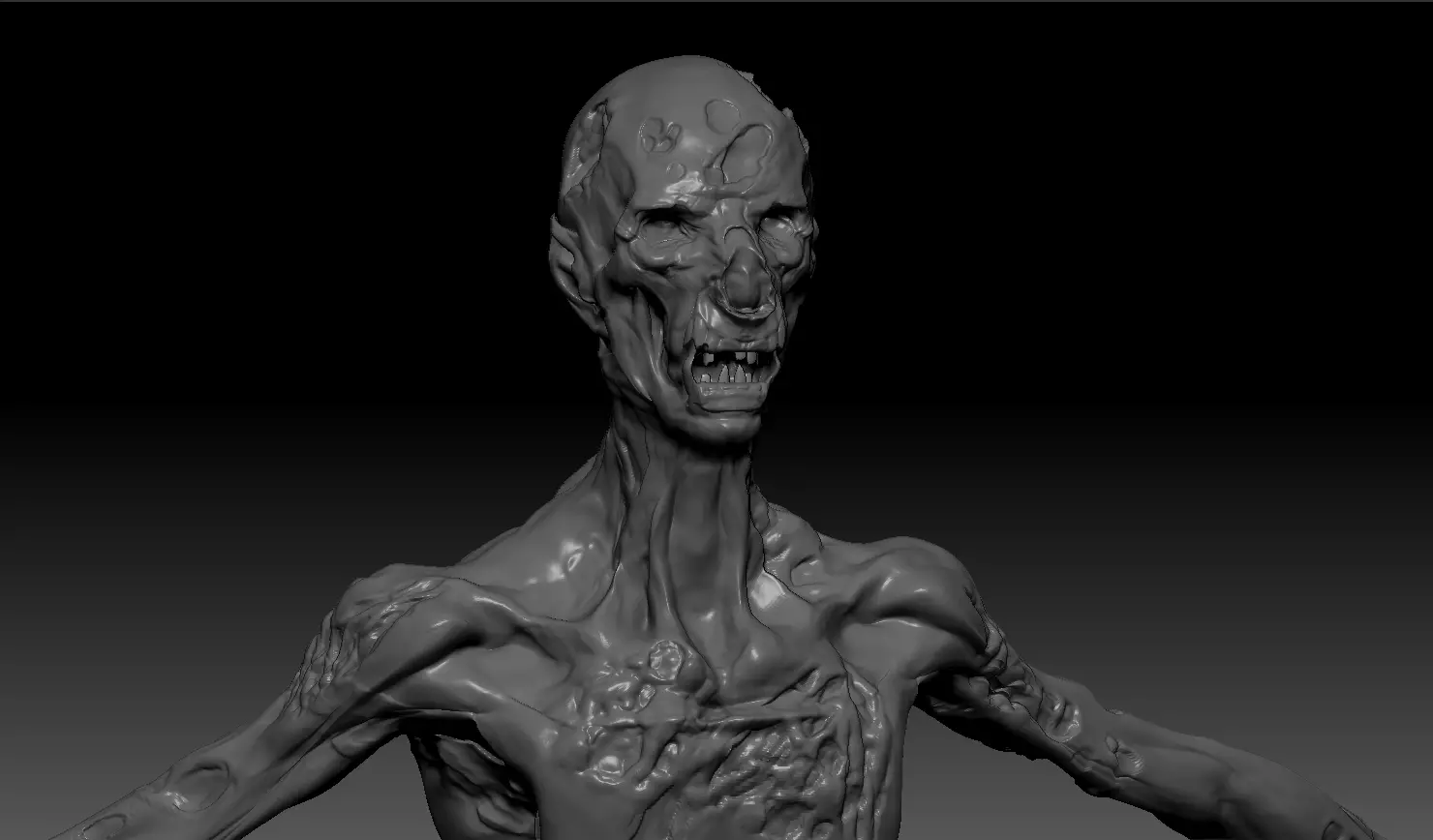 Zombie Corpse High Poly Skulpt Free 3D model_0