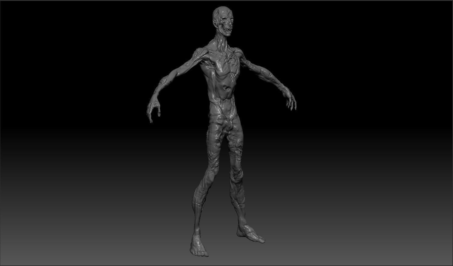 Zombie Corpse High Poly Skulpt Free 3D model_5