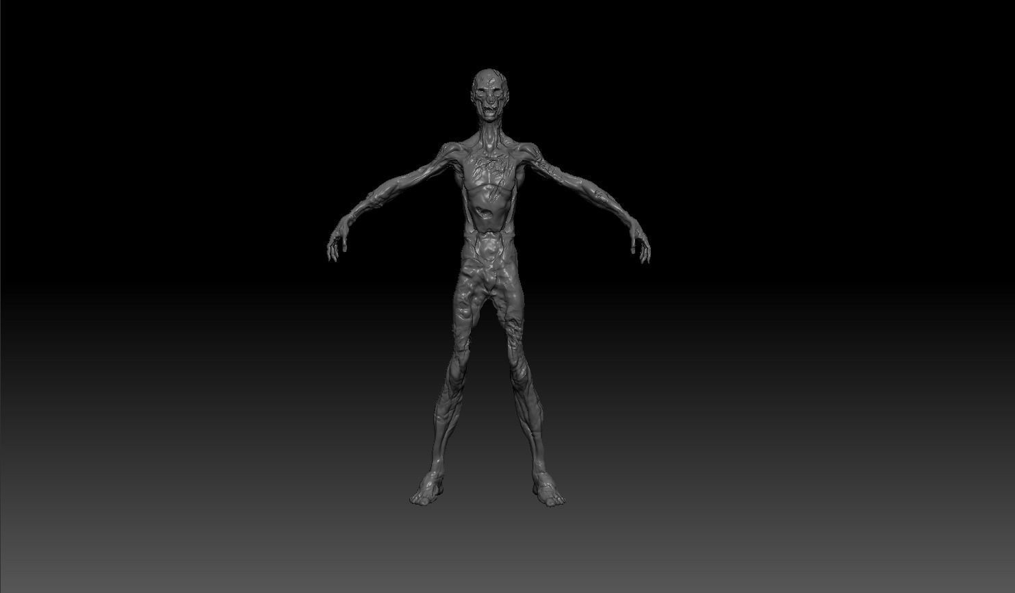 Zombie Corpse High Poly Skulpt Free 3D model_2